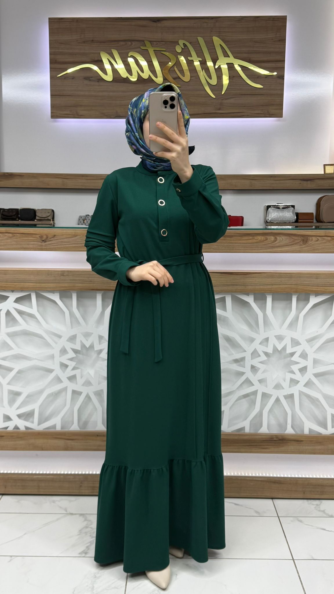 Çakmalı Nervür Detaylı Fırfırlı Elbise çnrö 2248