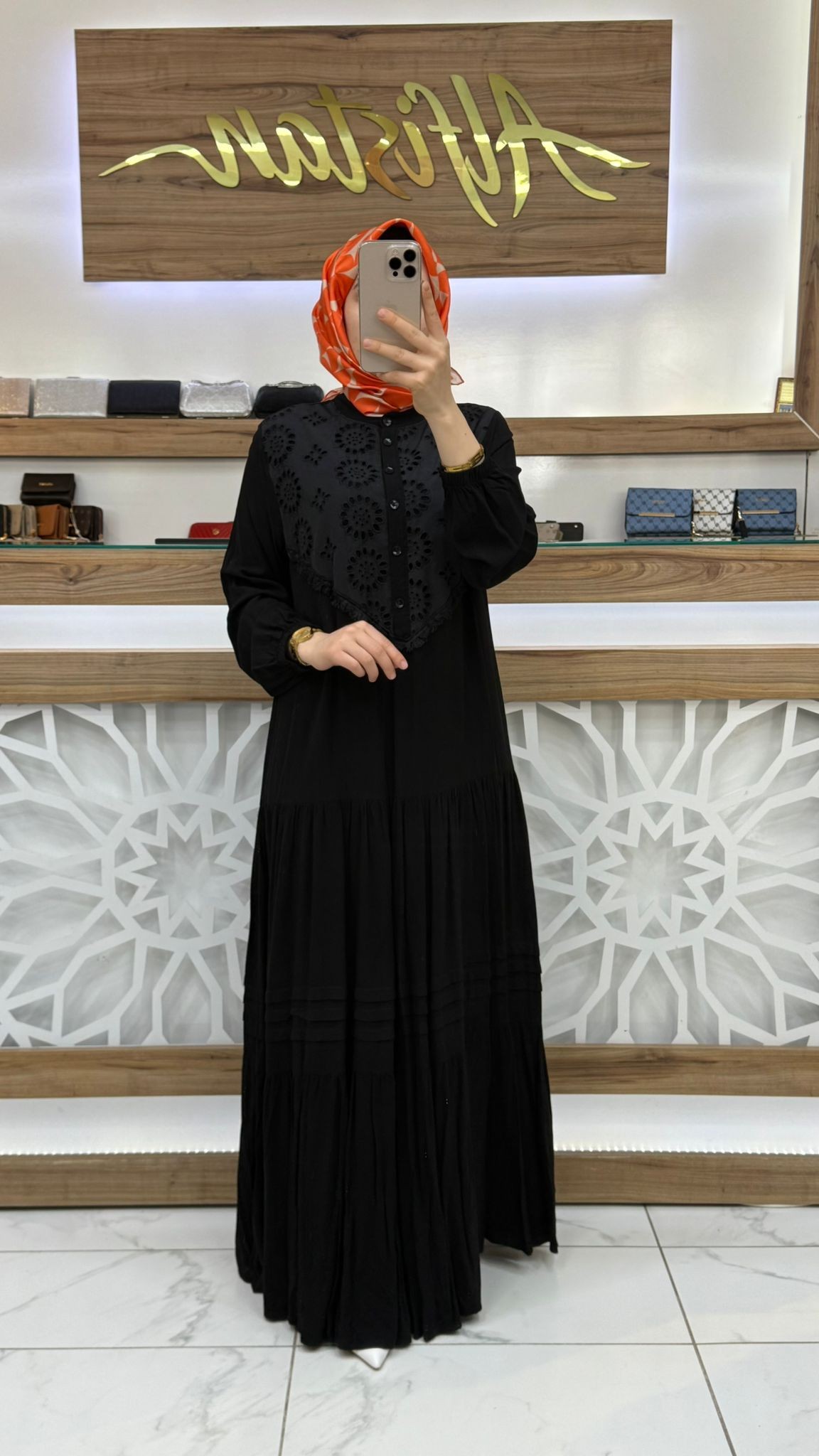 Fisto Detaylı Viskon Elbise 438 - SİYAH