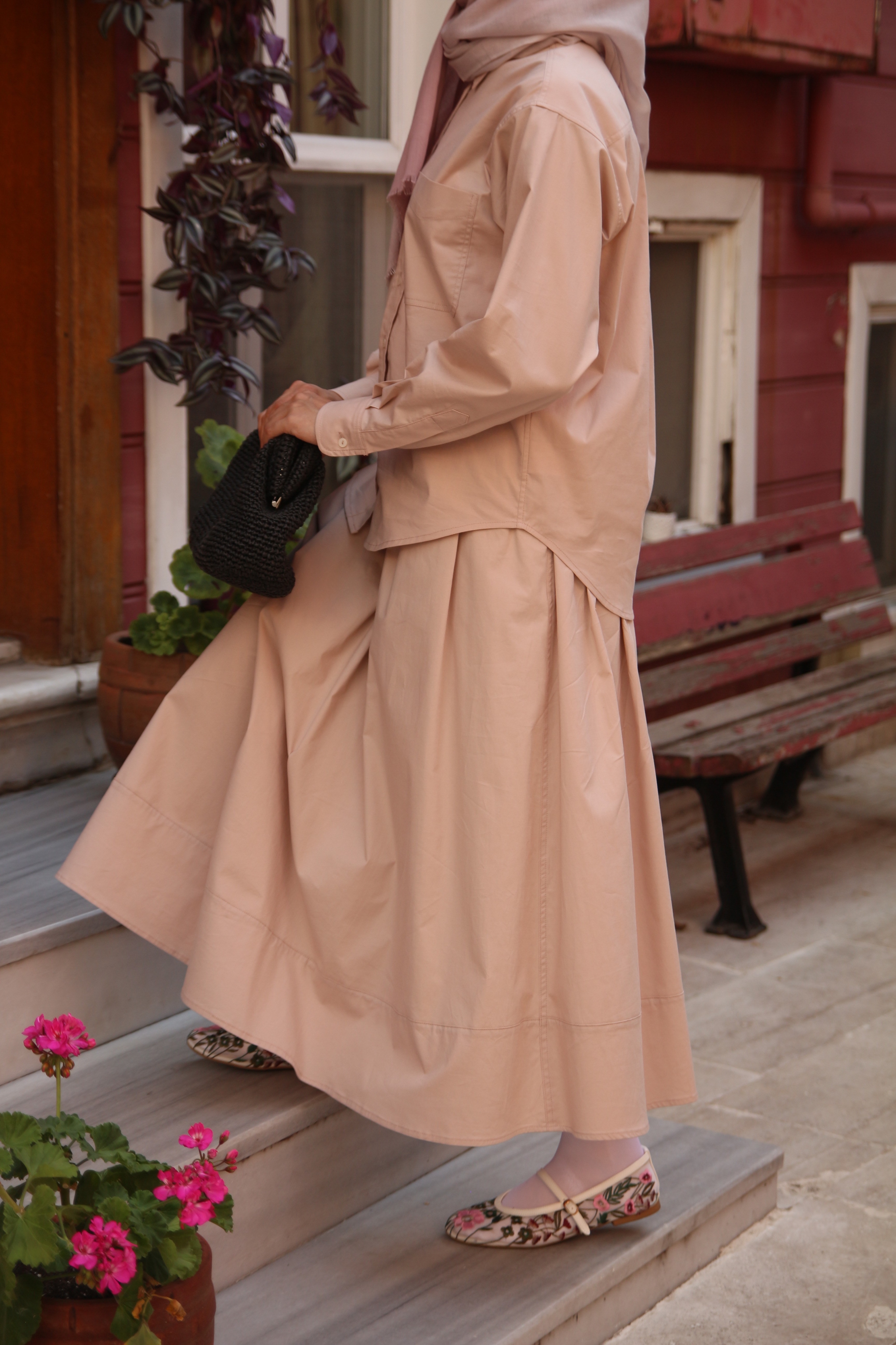 Poplin Pudra Etek