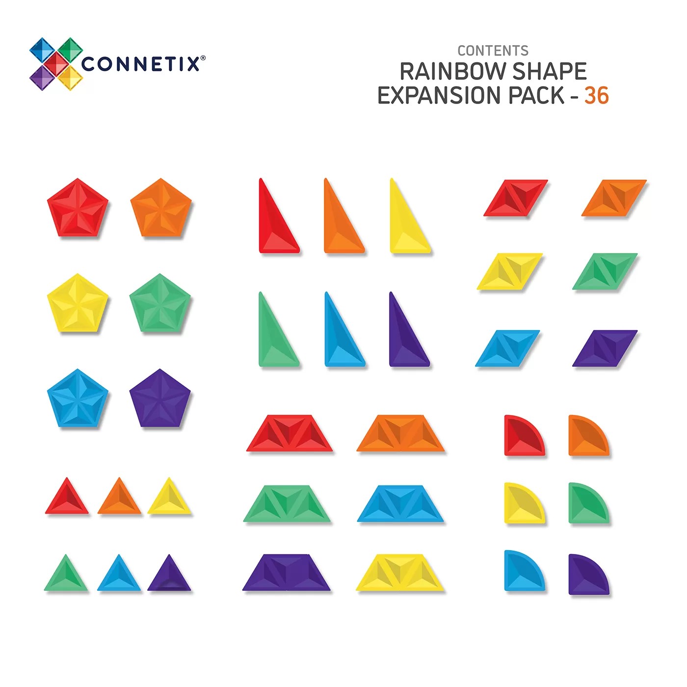 Connetix - Rainbow Shape Expansion Set - 36 Parça