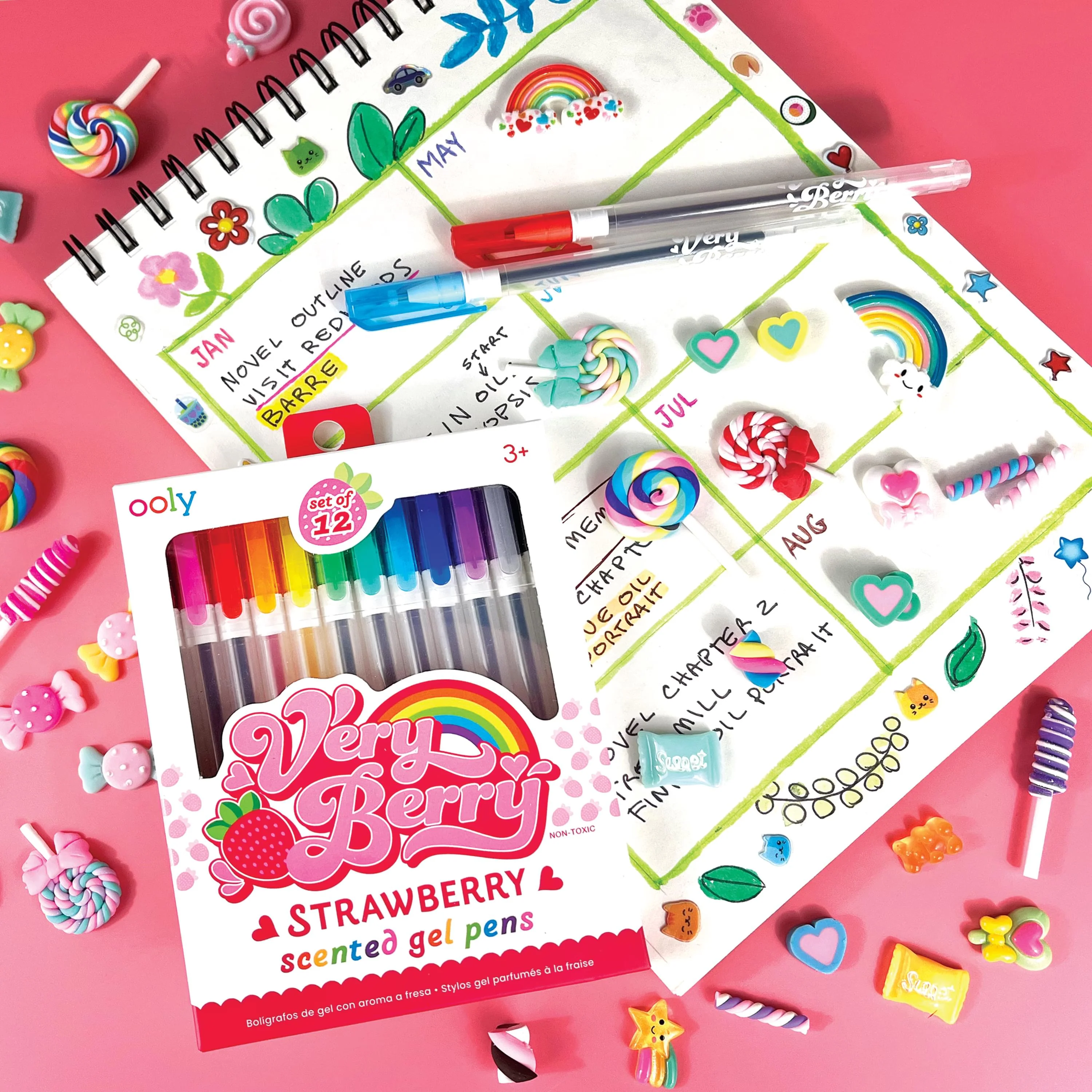 Ooly Very Berry Çilek Kokulu 12’li Jel Kalem