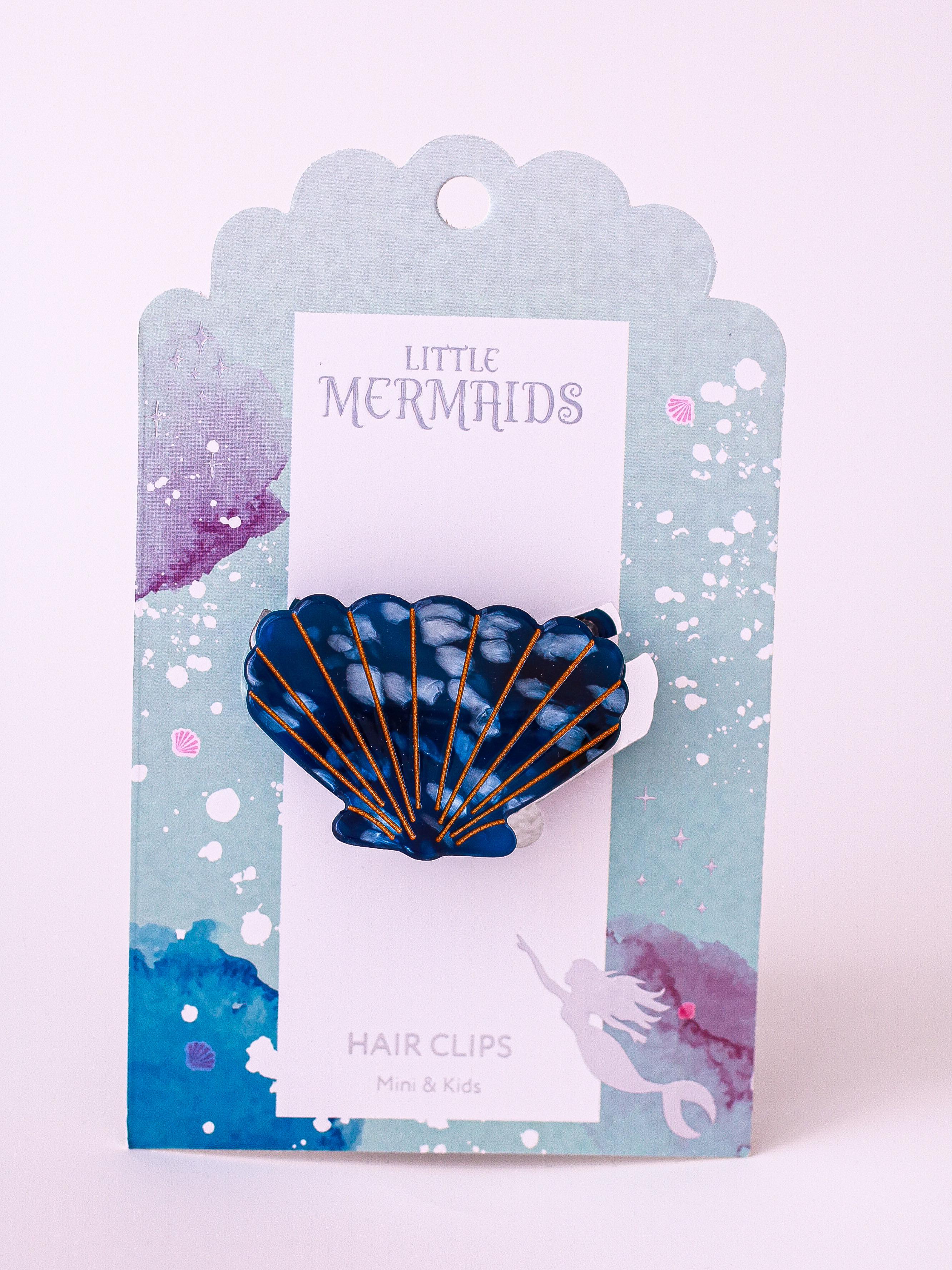 Little Mermaids Hair Clips Large - Navy