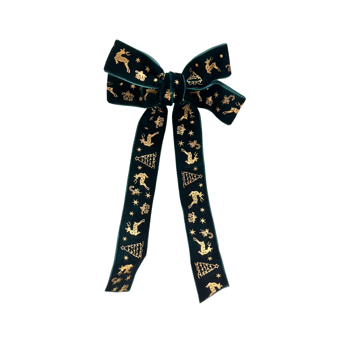 Mini & Kids Kadife Fiyonk Toka - Green Bow