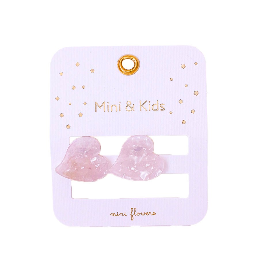 Mini & Kids Acrylic Heart Claws - White