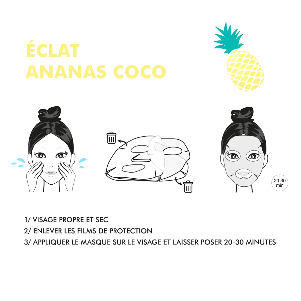Inuwet Meyve Serisi Nemlendirici Yüz Maskesi Ananas Hindistan Cevizi
