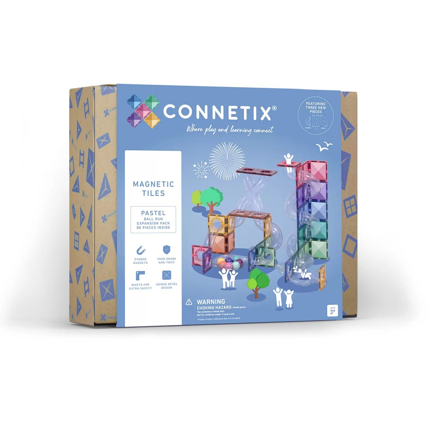 Connetix - Pastel Ball Run Expansion Set - 80 Parça
