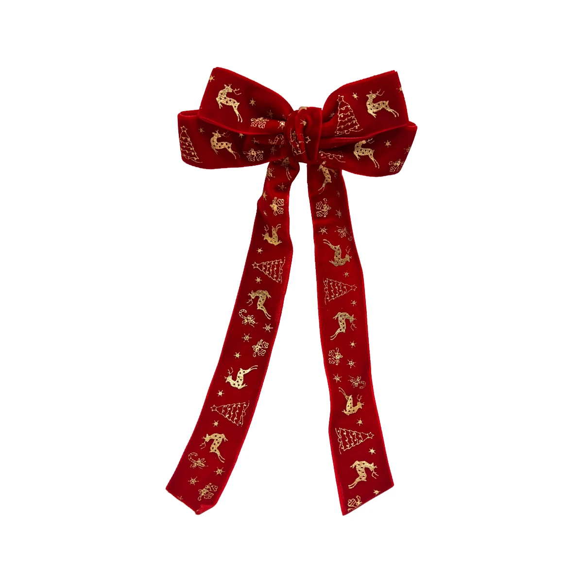 Mini & Kids Kadife Fiyonk Toka - Red Bow