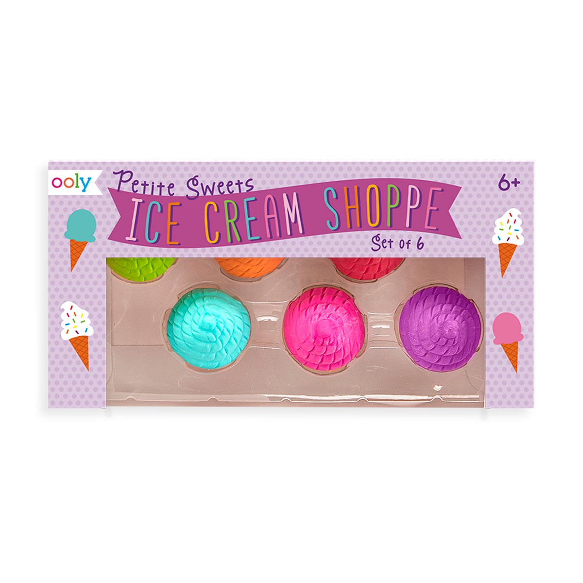 Ooly Petite Sweets Ice Cream 6'lı Kokulu Silgi Seti