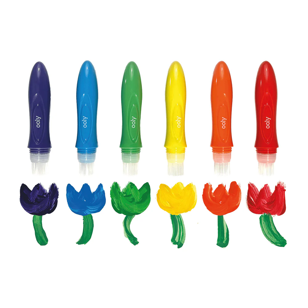 Ooly Easy Squeezy 6'lı Sıkılabilir Fırça Uçlu Boya