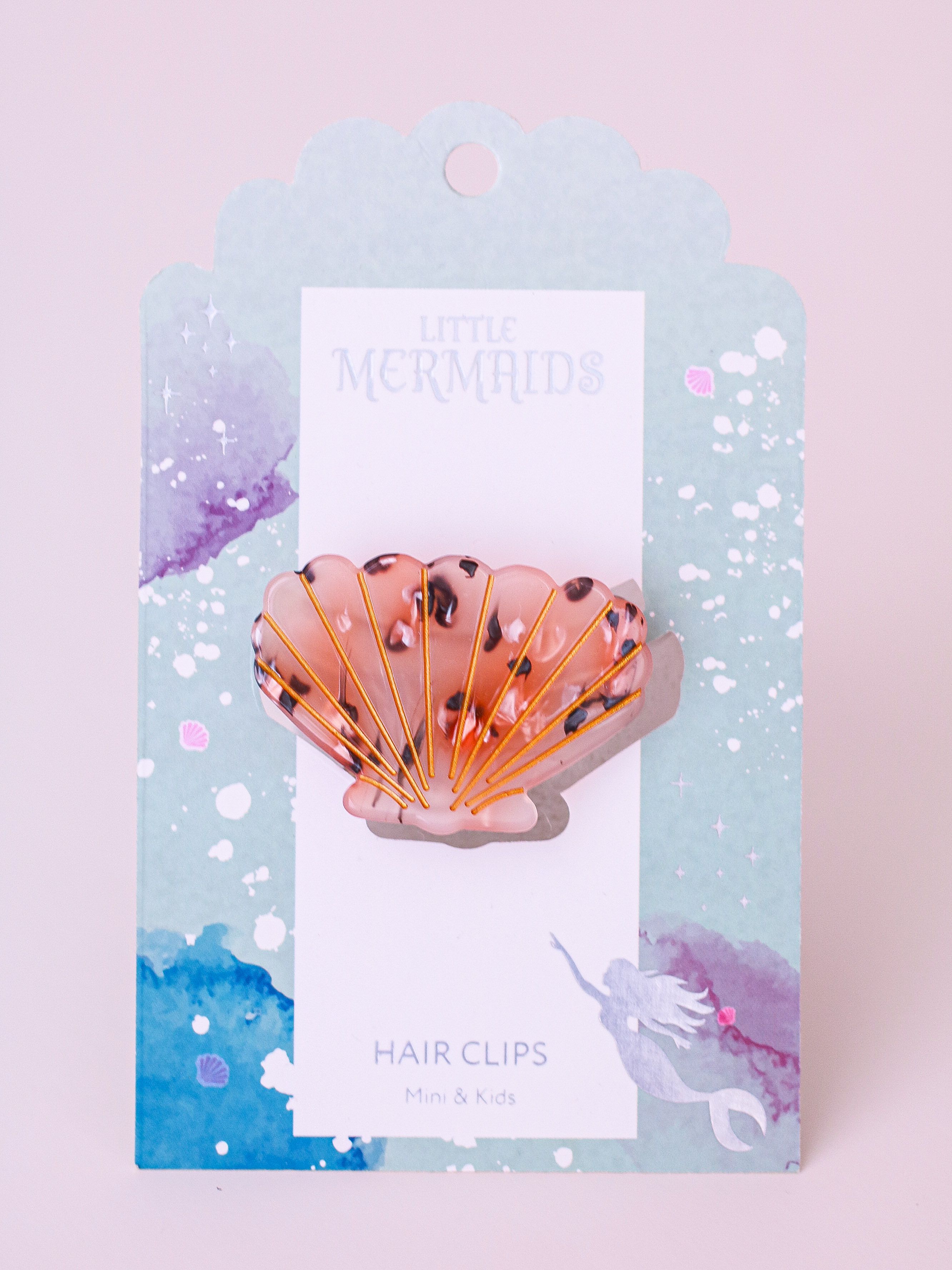 Little Mermaids Hair Clips Large - Leopard