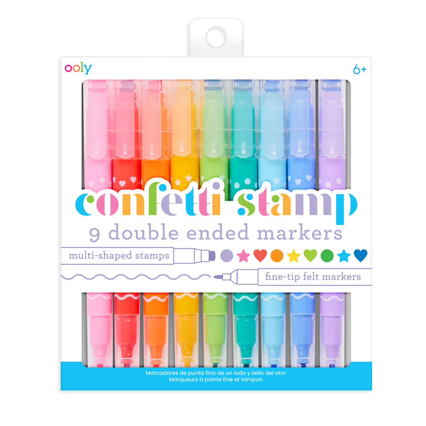 Ooly Confetti Stamp Çift Uçlu 9'lu Keçeli Kalem
