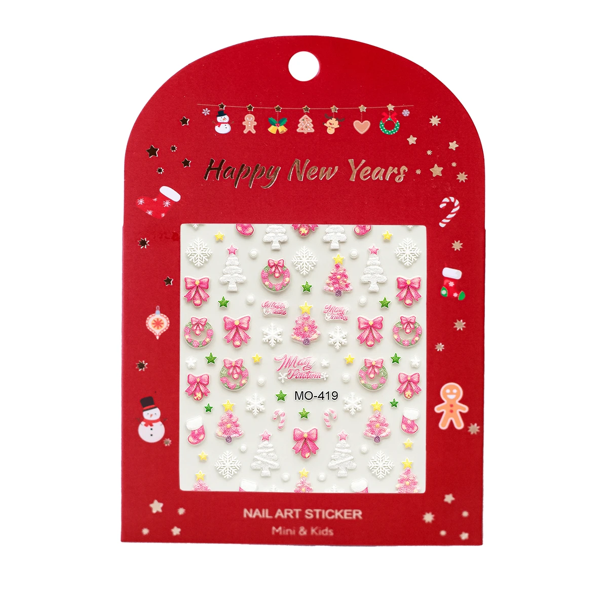 Mini & Kids Çocuk Tırnak Sticker Christmas - Pink