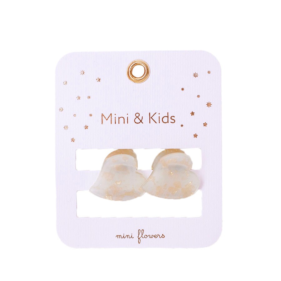 Mini & Kids Acrylic Heart Claws - Beige