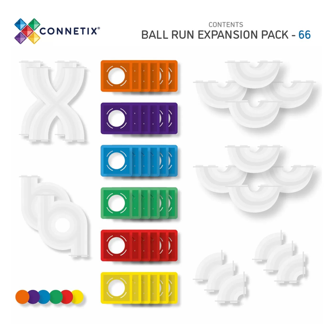 Connetix Rainbow Ball Run Expansion Set - 66 Parça