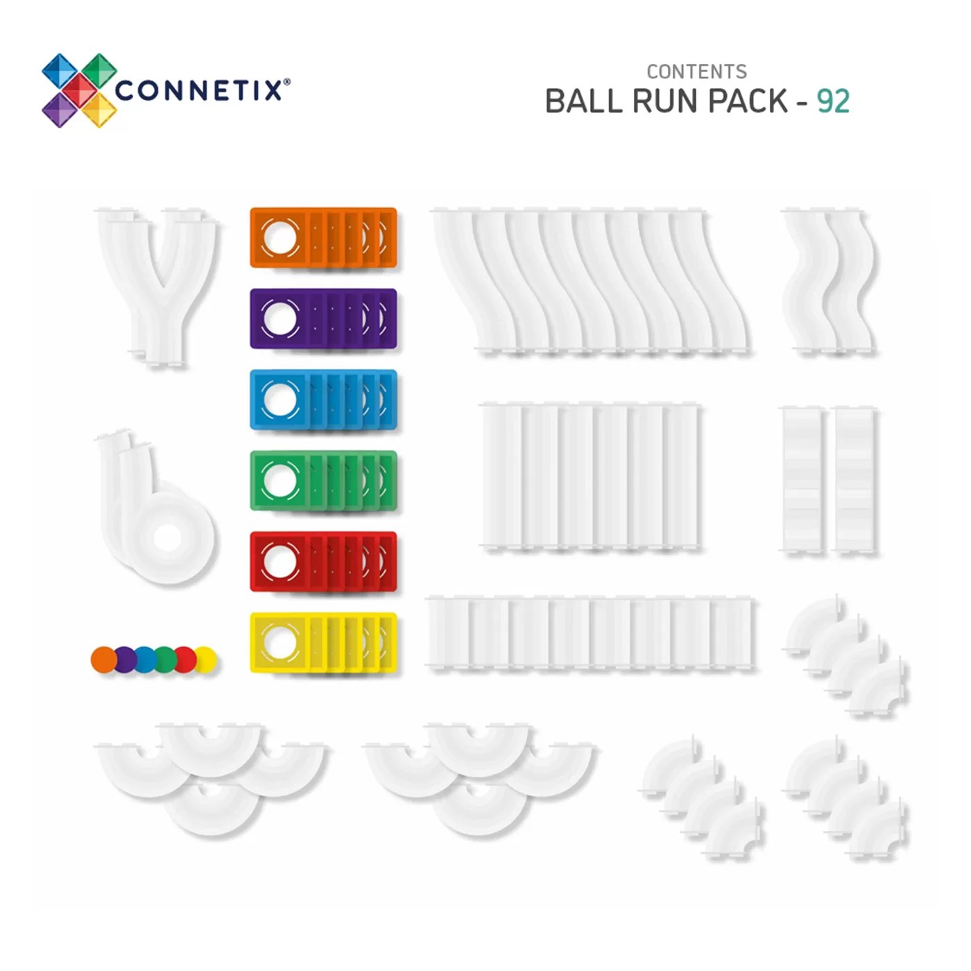 Connetix - Rainbow Ball Run Set - 92 Parça
