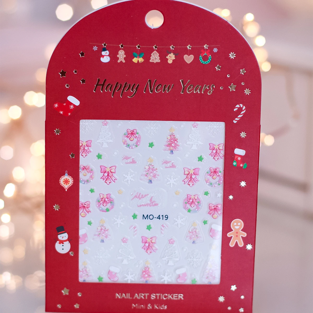 Mini & Kids Çocuk Tırnak Sticker Christmas - Pink