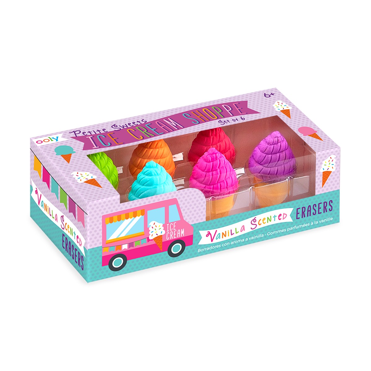 Ooly Petite Sweets Ice Cream 6'lı Kokulu Silgi Seti