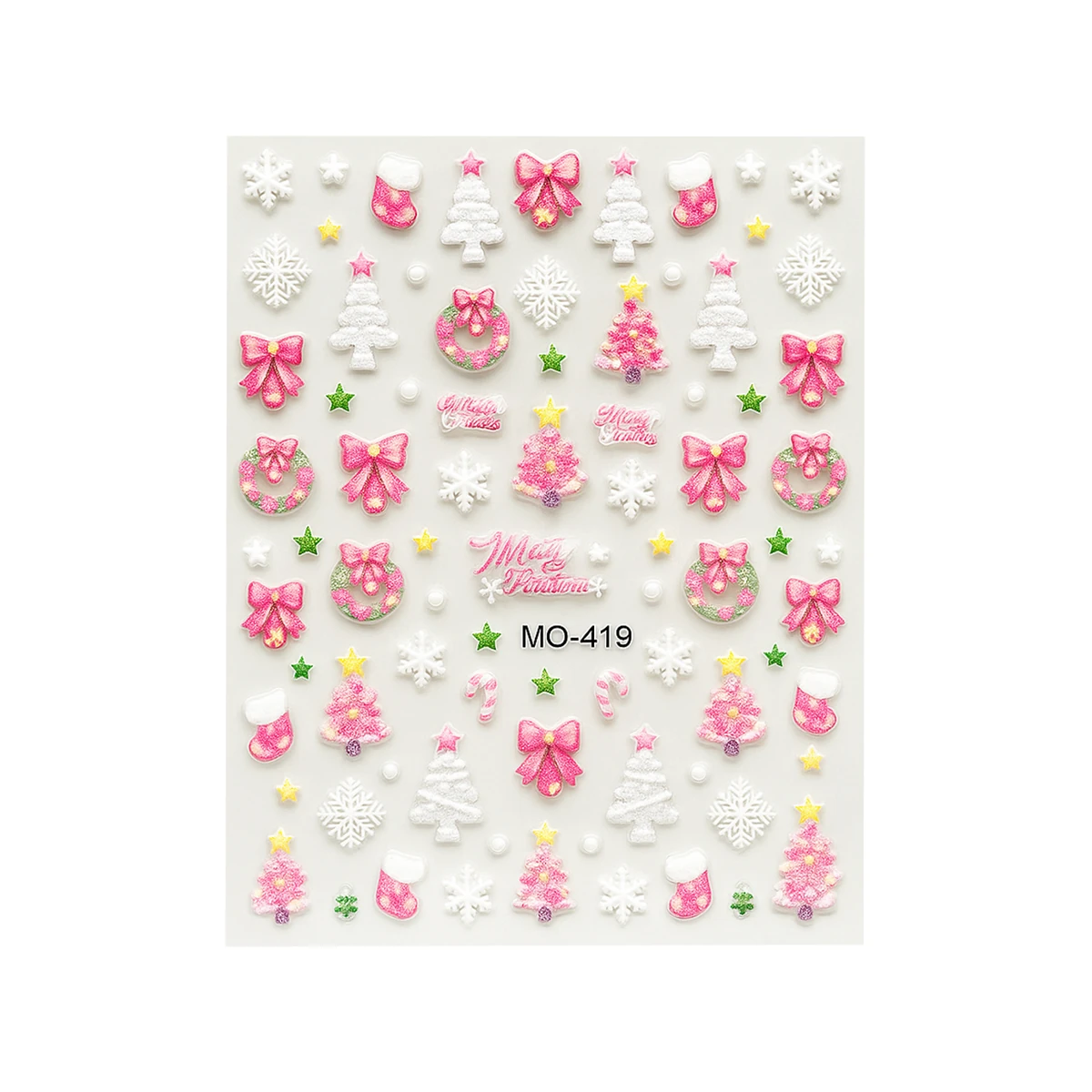 Mini & Kids Çocuk Tırnak Sticker Christmas - Pink