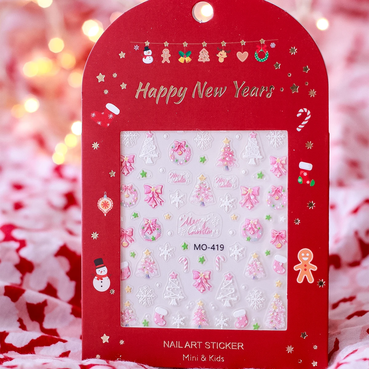 Mini & Kids Çocuk Tırnak Sticker Christmas - Pink