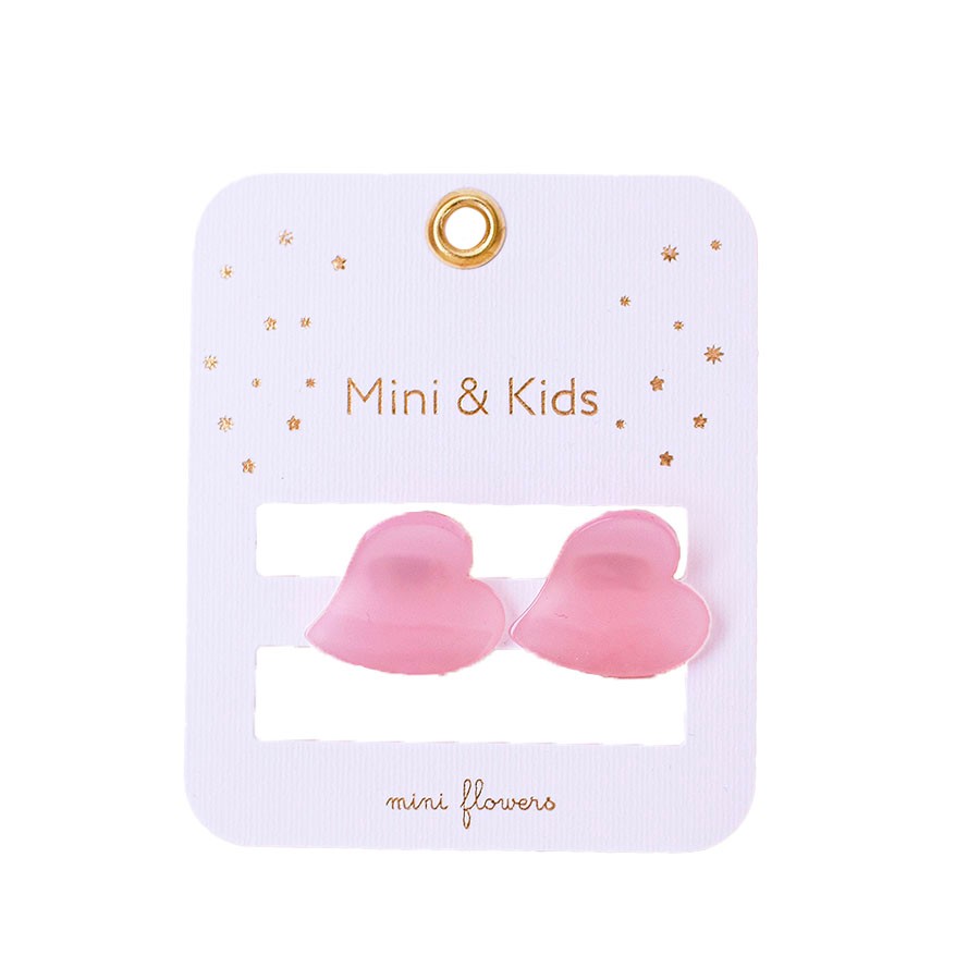 Mini & Kids Acrylic Heart Claws - Pink