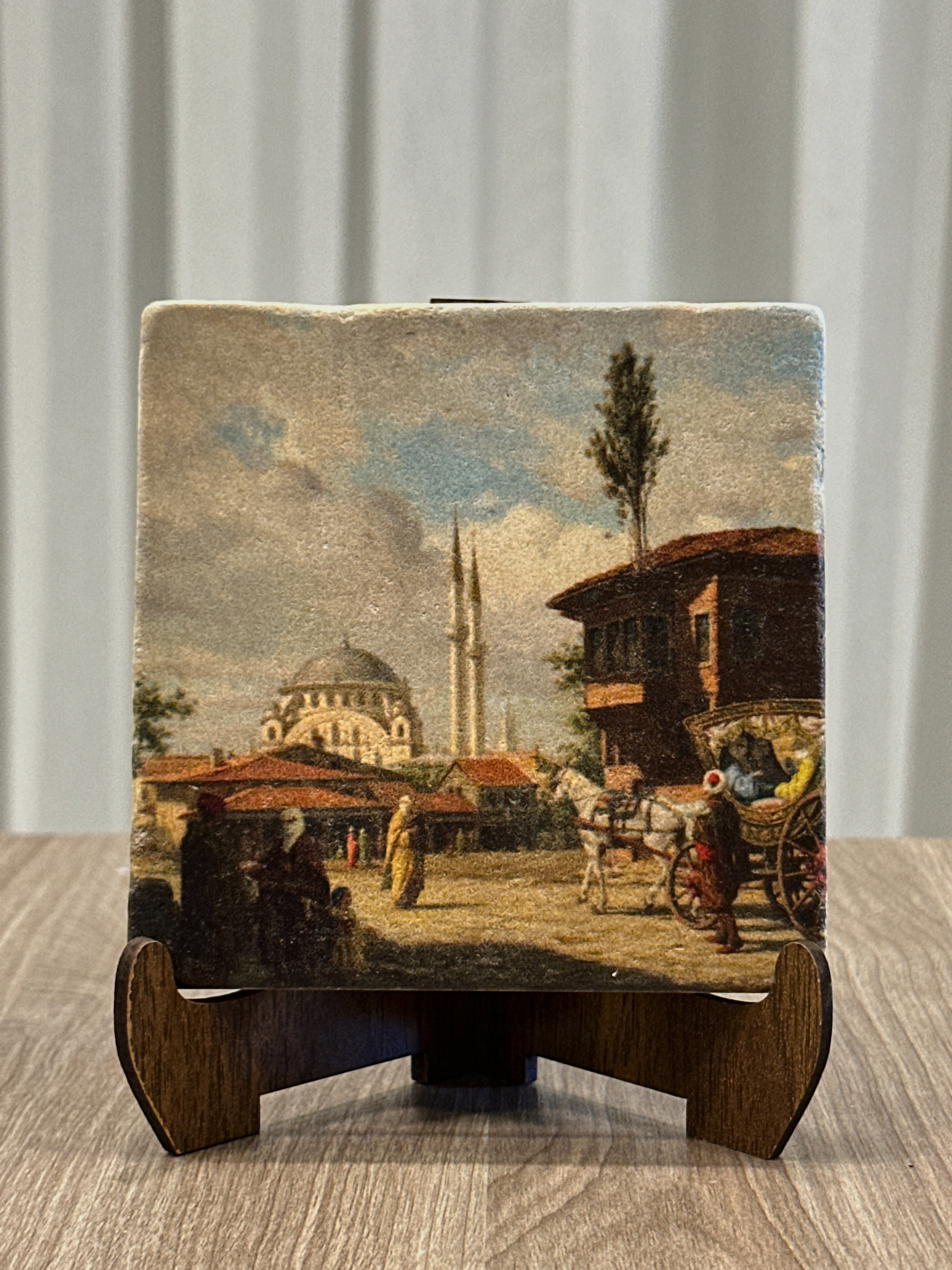 ORYANTALİZM KARIŞIK TABLO SETİ - DOĞAL TAŞ MASA TABLOSU & BARDAK ALTLIĞI