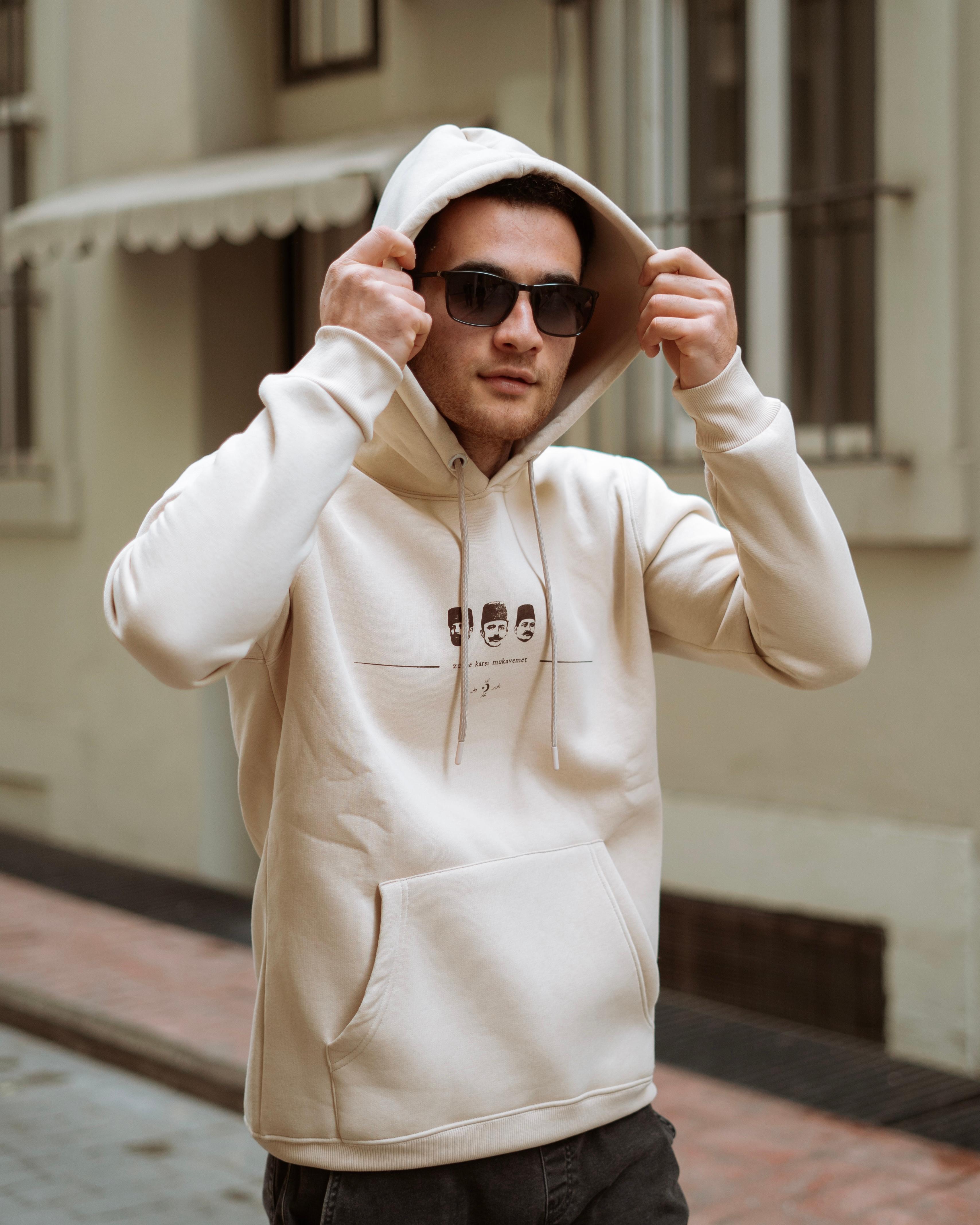 İTTİHAT - ZULME KARŞI MUKAVEMET - Özel Tasarım Bej Hoodie