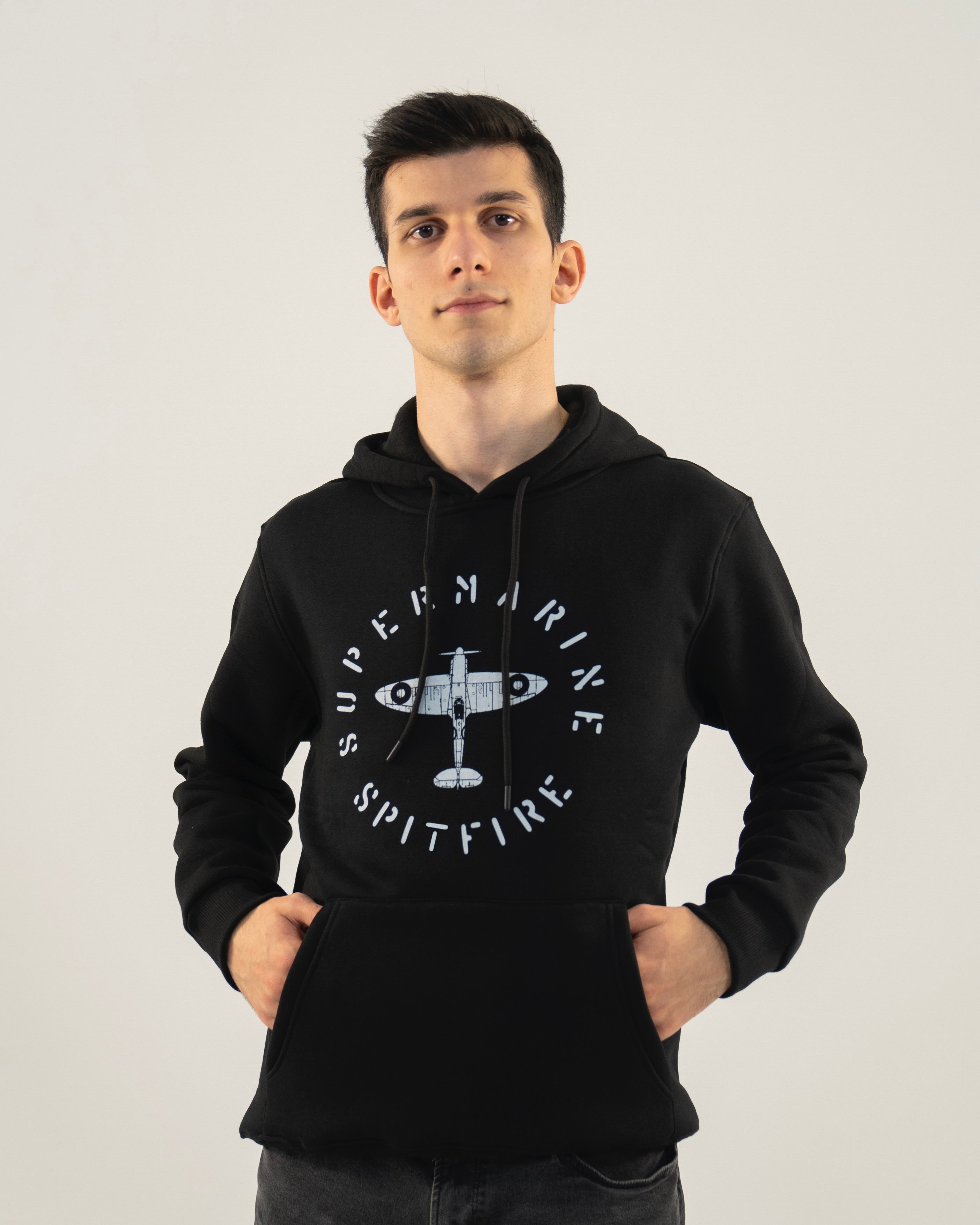 WW2 - SPITFIRE - Özel Tasarım Siyah Hoodie