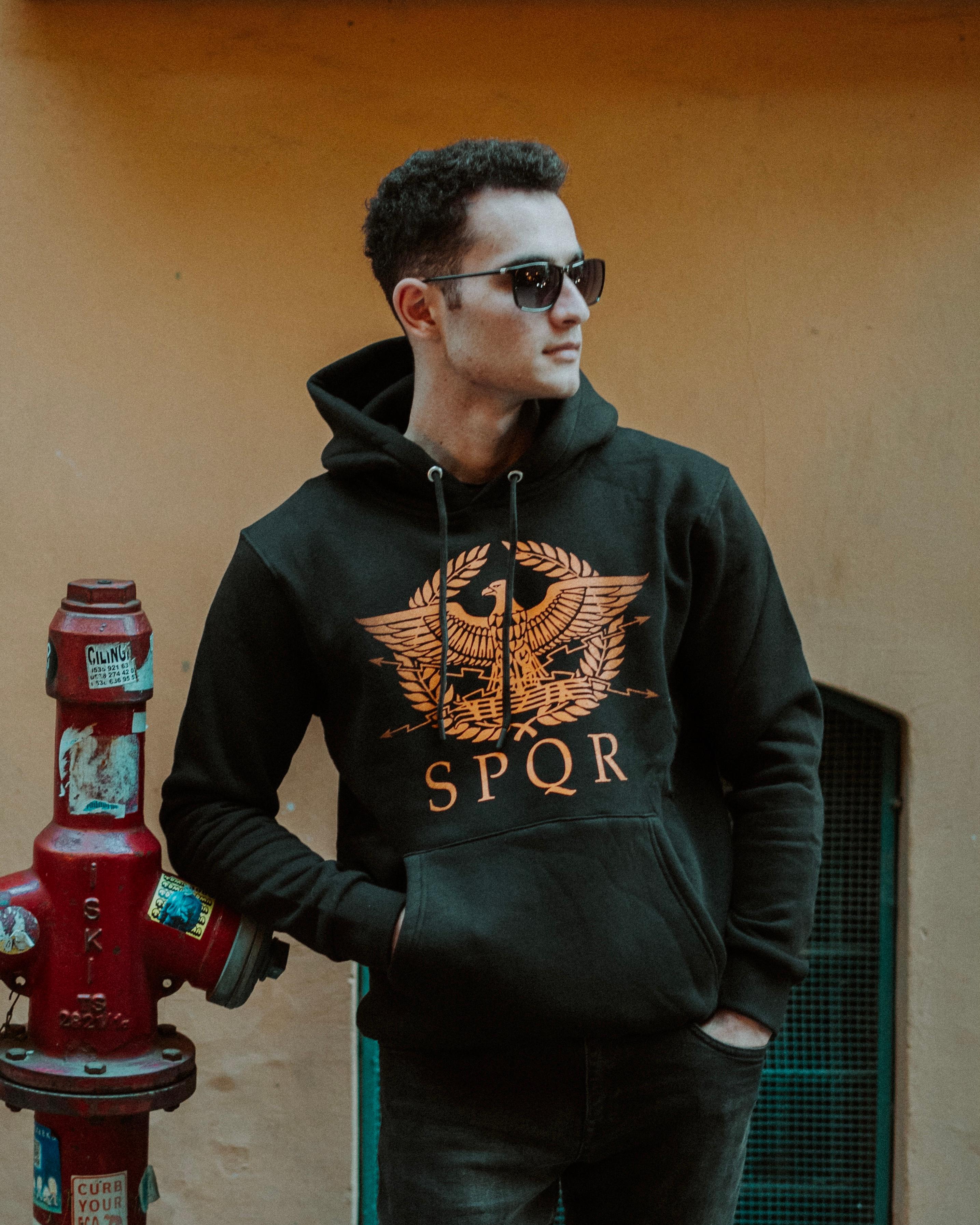 ROMA - S.P.Q.R. - Özel Tasarım Siyah Hoodie