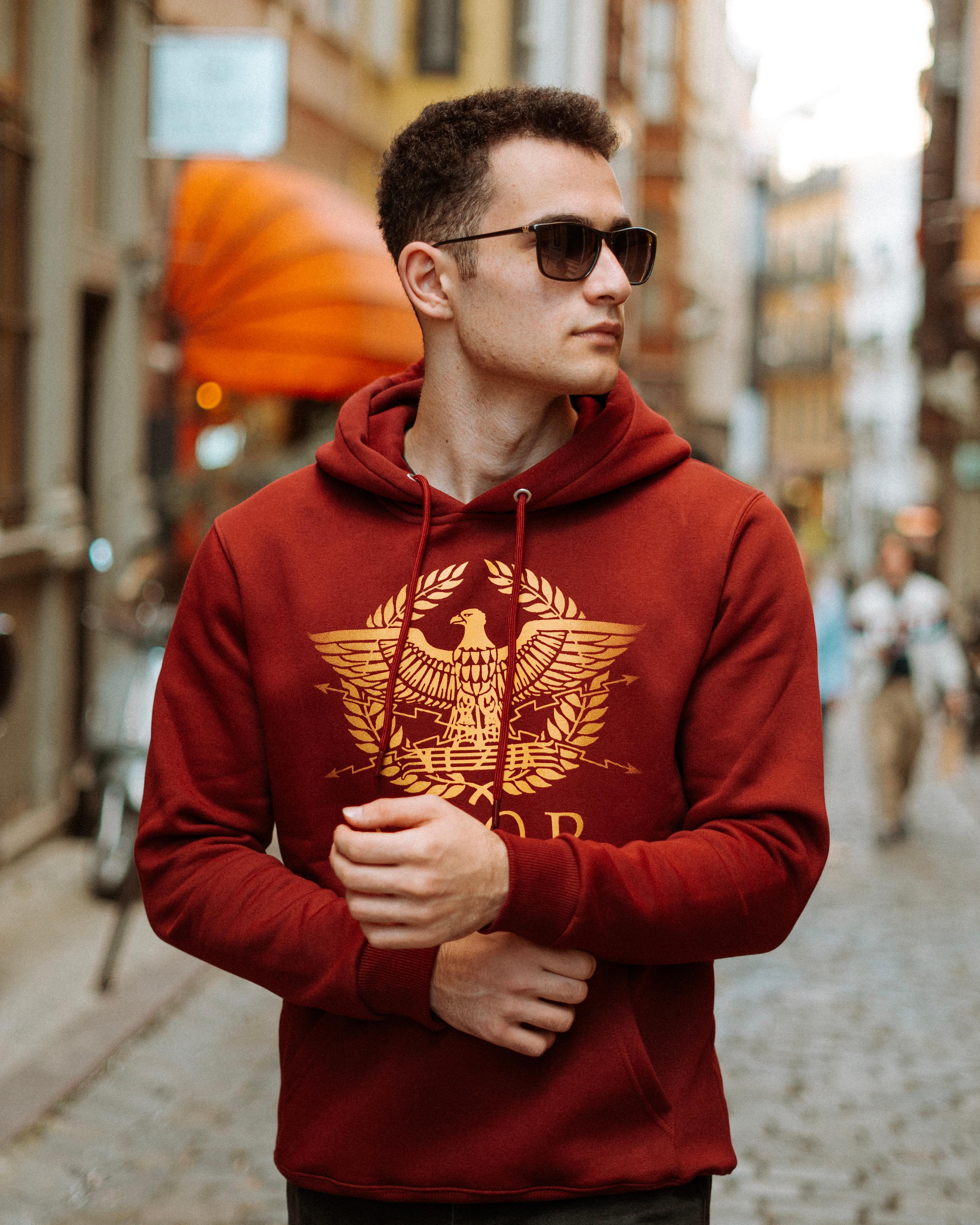 ROMA - S.P.Q.R. - Özel Tasarım Bordo Hoodie