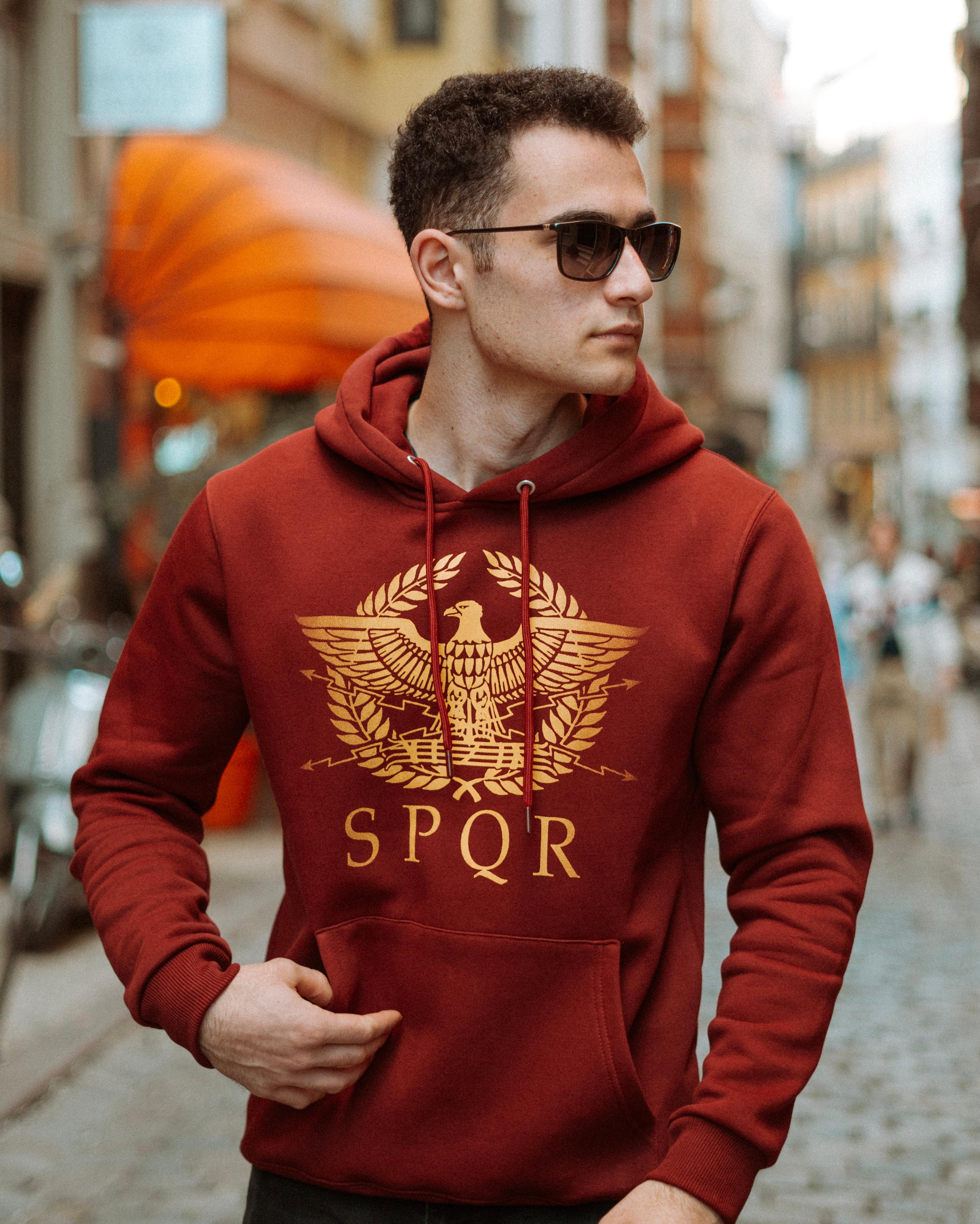 ROMA - S.P.Q.R. - Özel Tasarım Bordo Hoodie