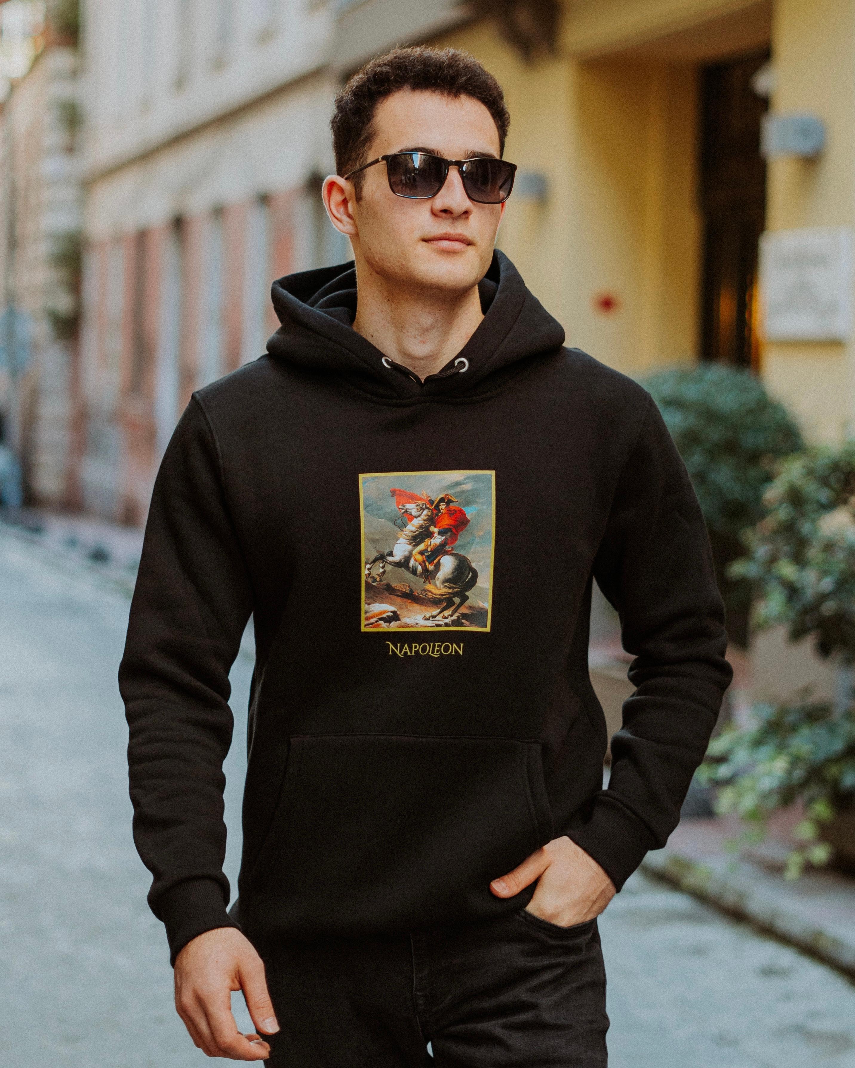 NAPOLEON BONAPARTE - Özel Tasarım Siyah Hoodie