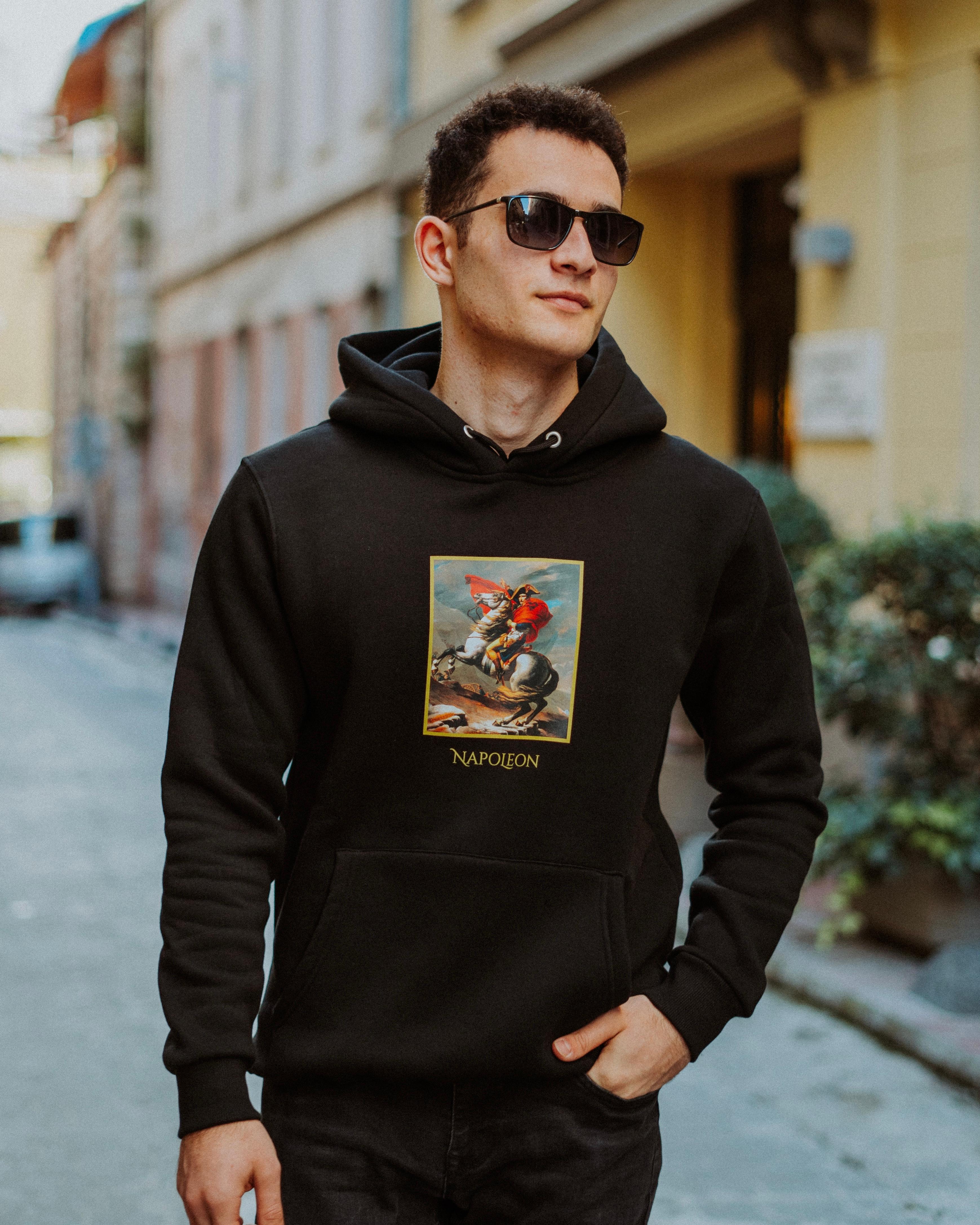 NAPOLEON BONAPARTE - Özel Tasarım Siyah Hoodie