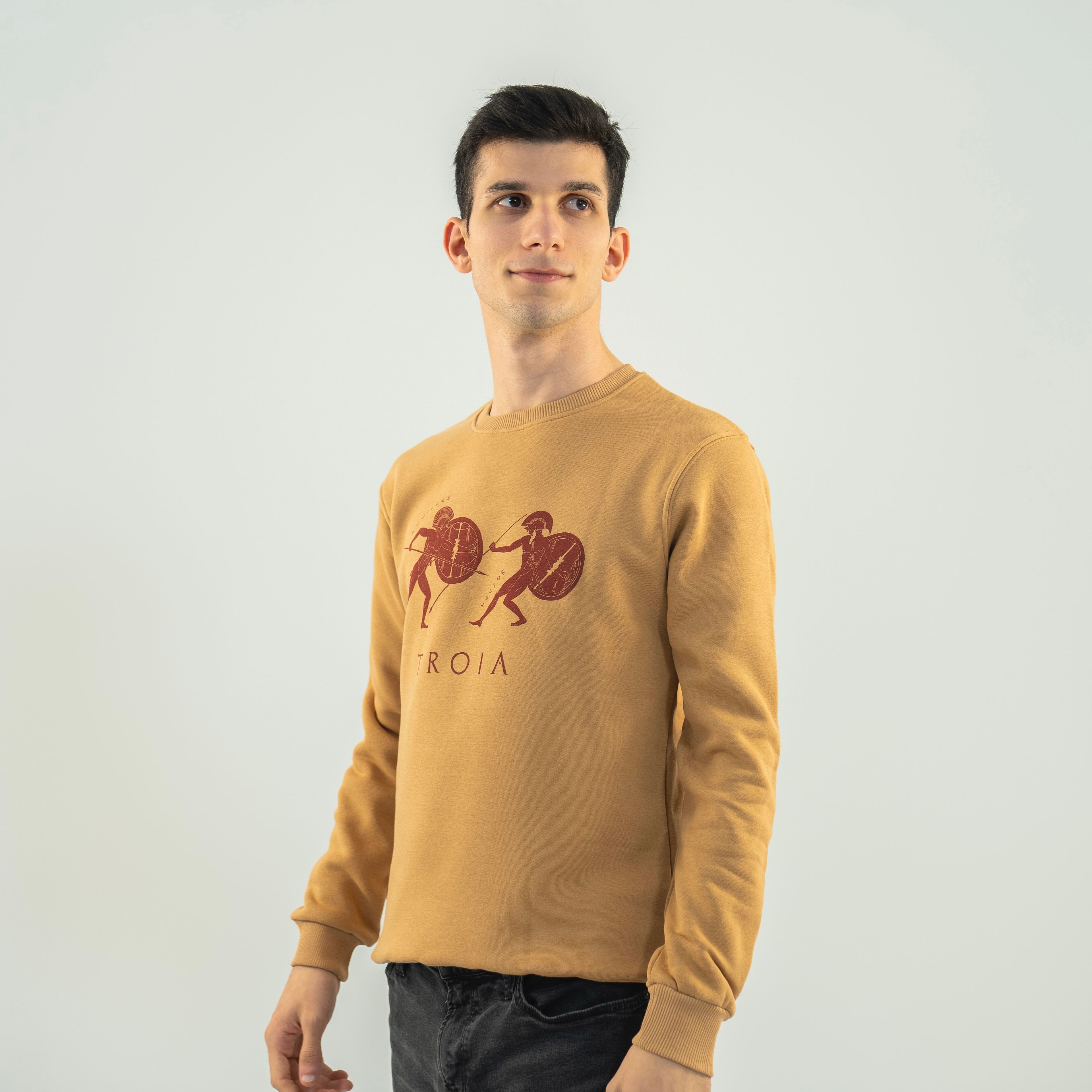 TROIA - HECTOR vs ACHILLES - Özel Tasarım Bej Sweatshirt
