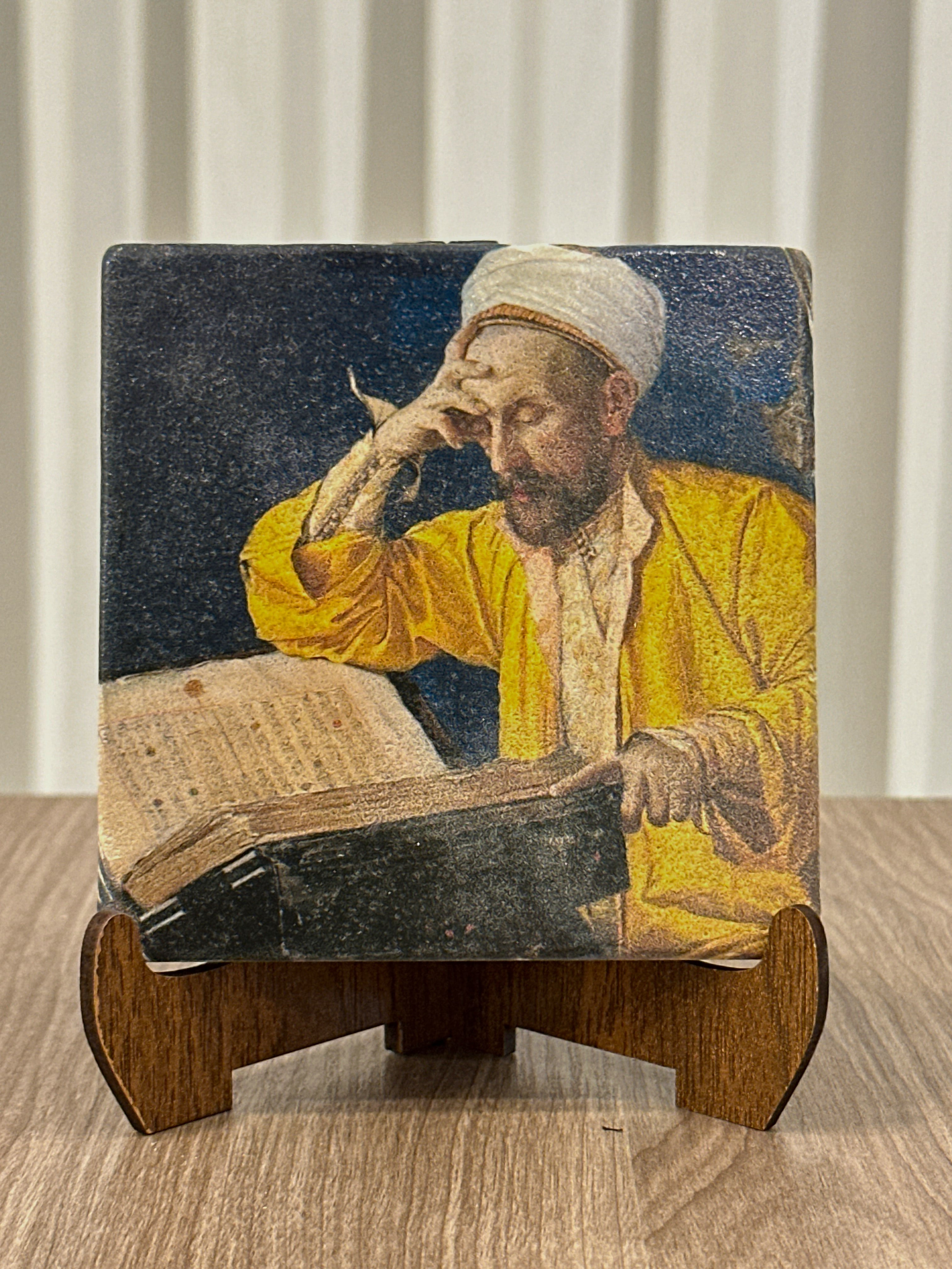 OSMAN HAMDİ BEY TABLO SETİ - DOĞAL TAŞ MASA TABLOSU & BARDAK ALTLIĞI