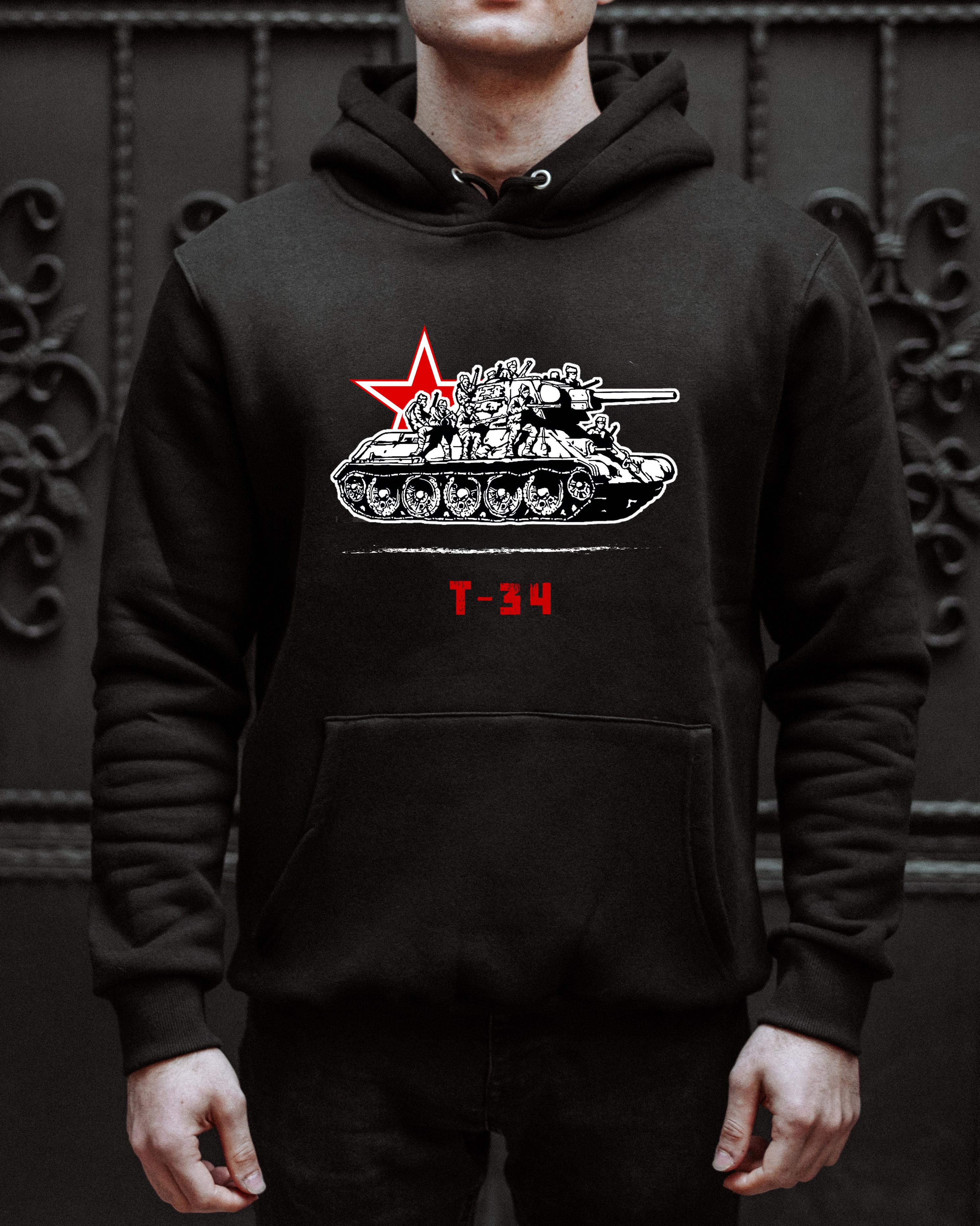 WW2 - SOVYET T-34 TANKI - Özel Tasarım Siyah Hoodie