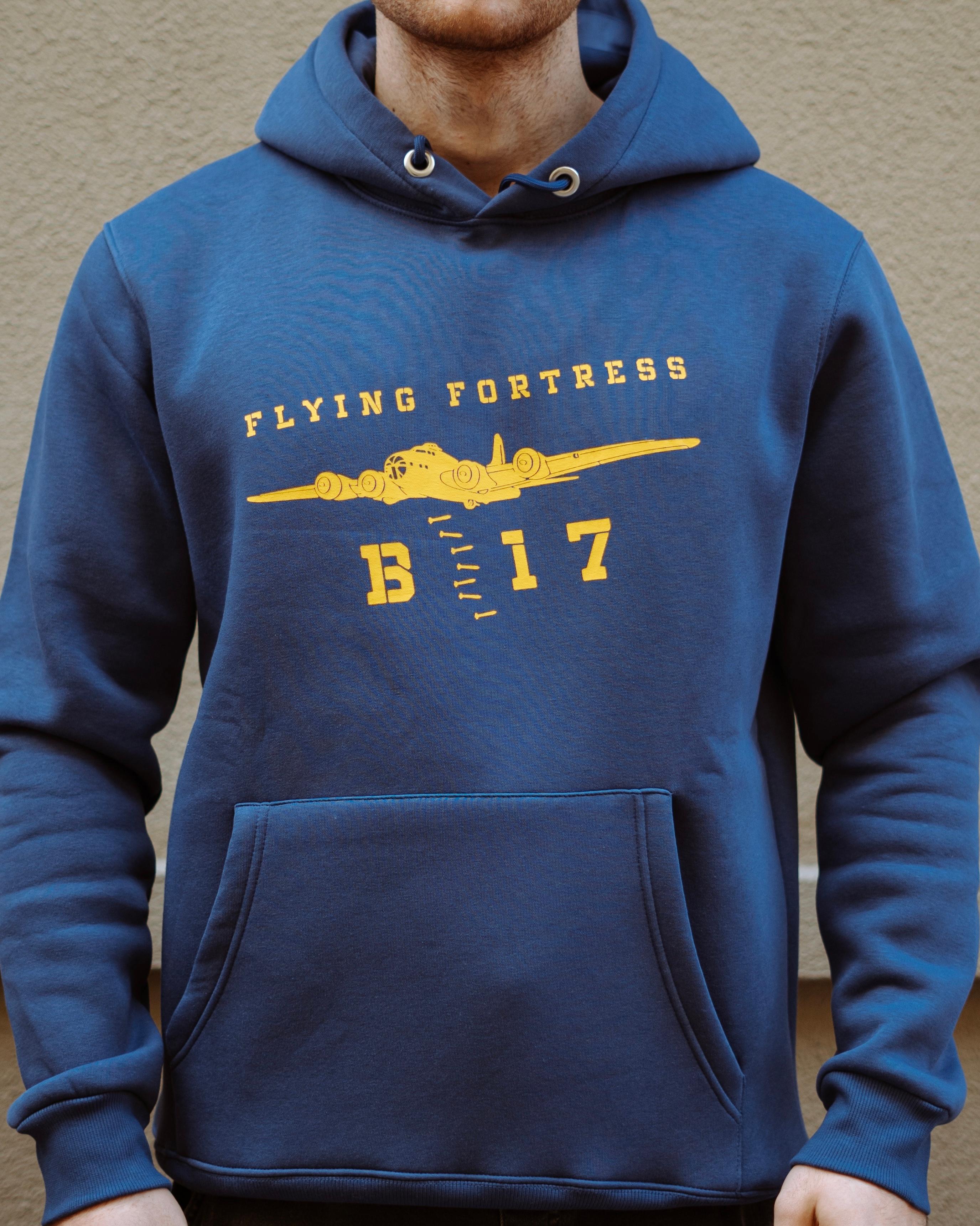 WW2 - B-17 FLYING FORTRESS - Özel Tasarım Mavi Hoodie