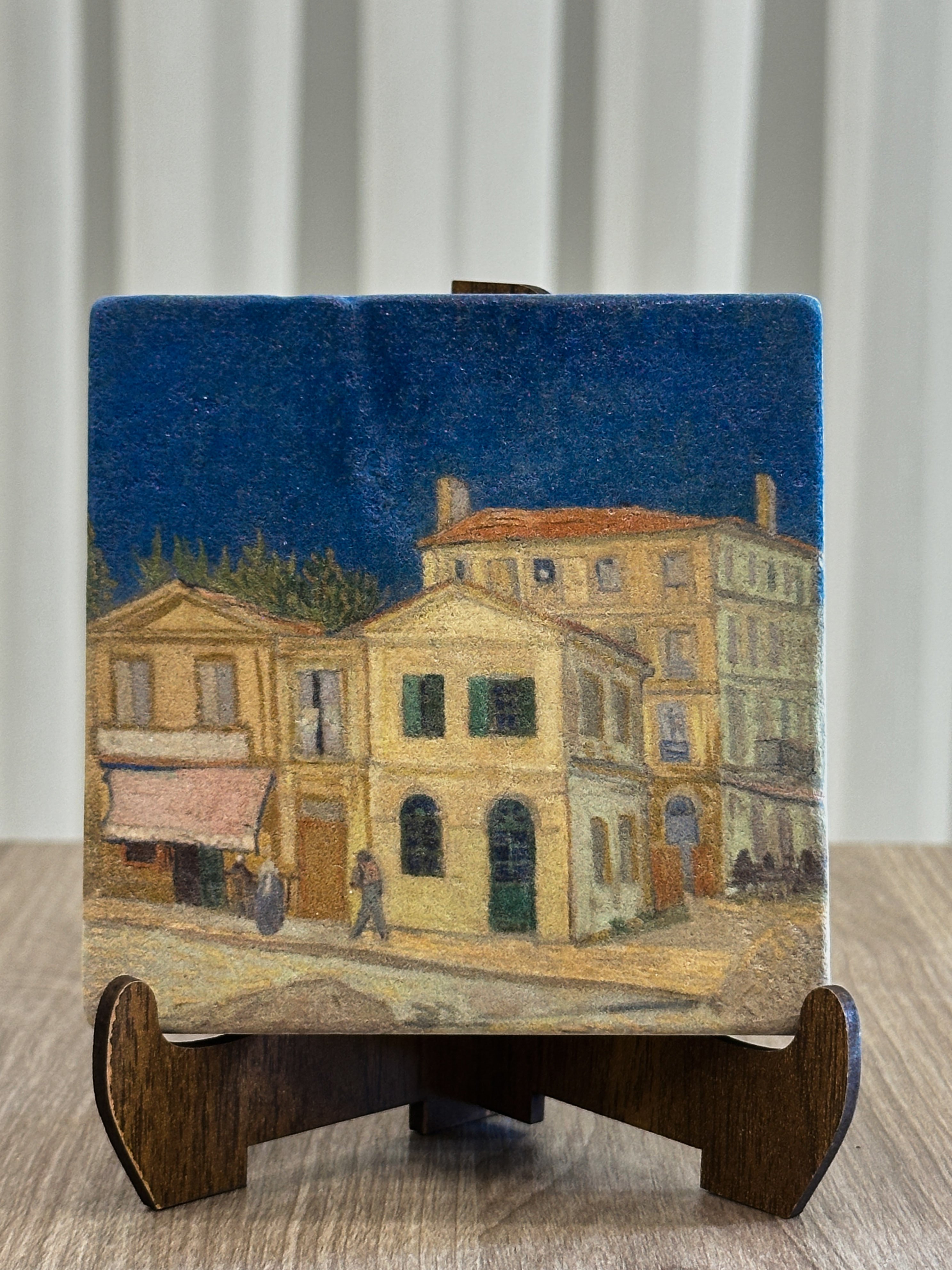 VAN GOGH TABLO SETİ 4 - DOĞAL TAŞ MASA TABLOSU & BARDAK ALTLIĞI