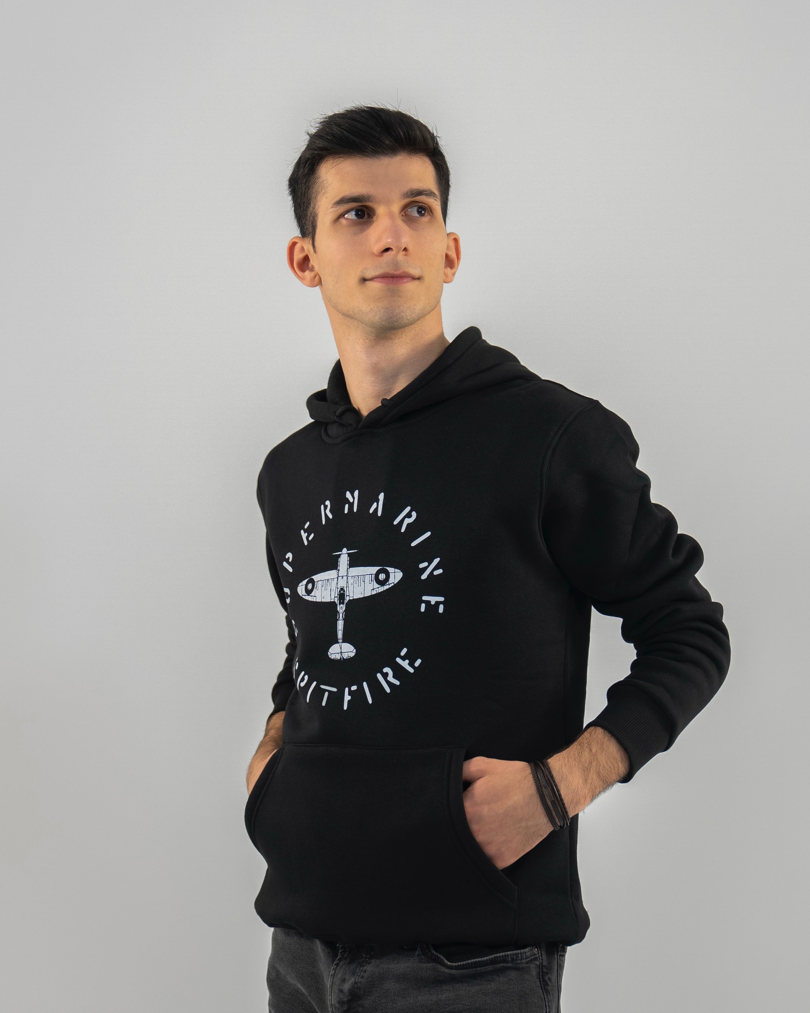 WW2 - SPITFIRE - Özel Tasarım Siyah Hoodie