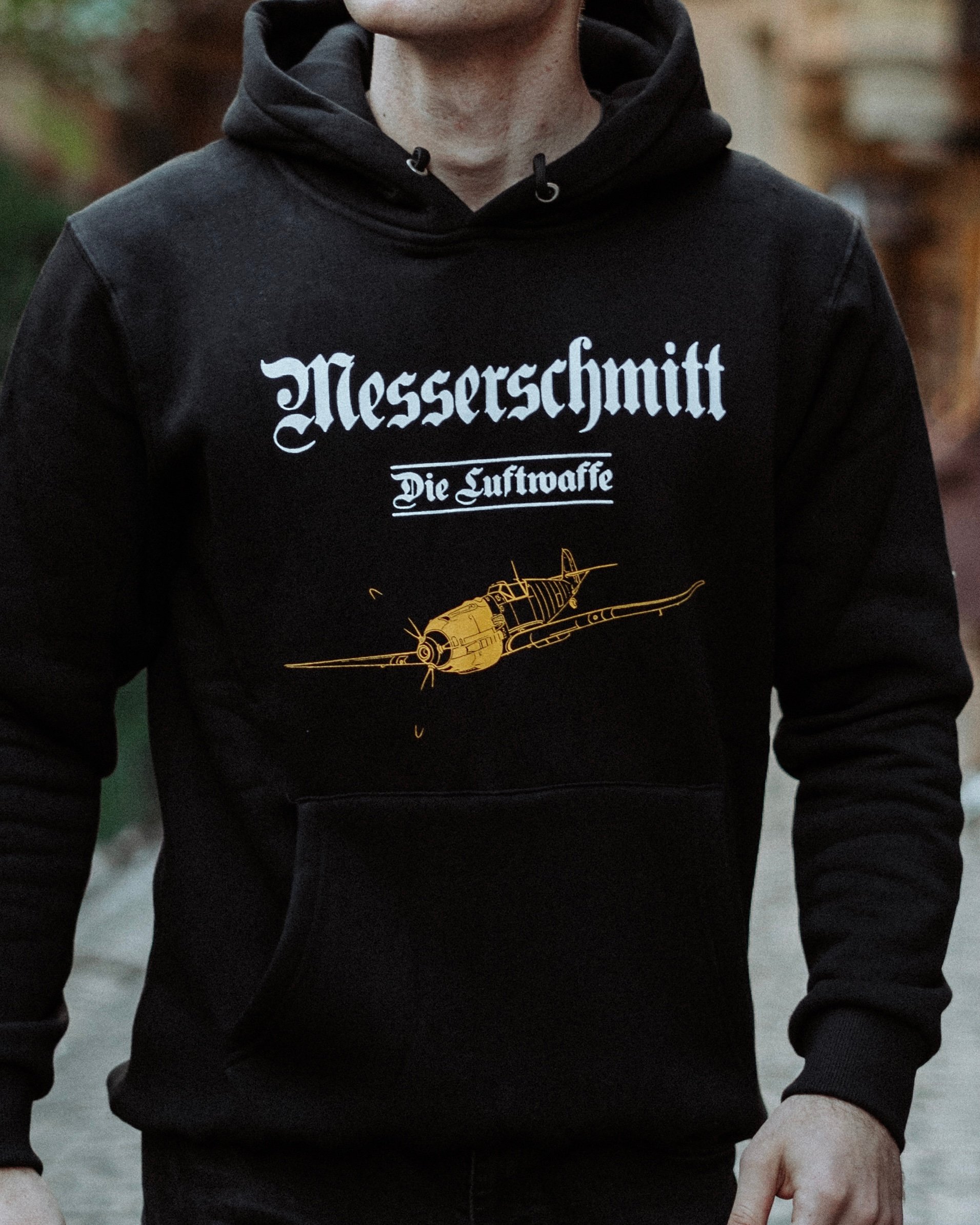 WW2 - LUFTWAFFE BF 109 Özel Tasarım Siyah Hoodie