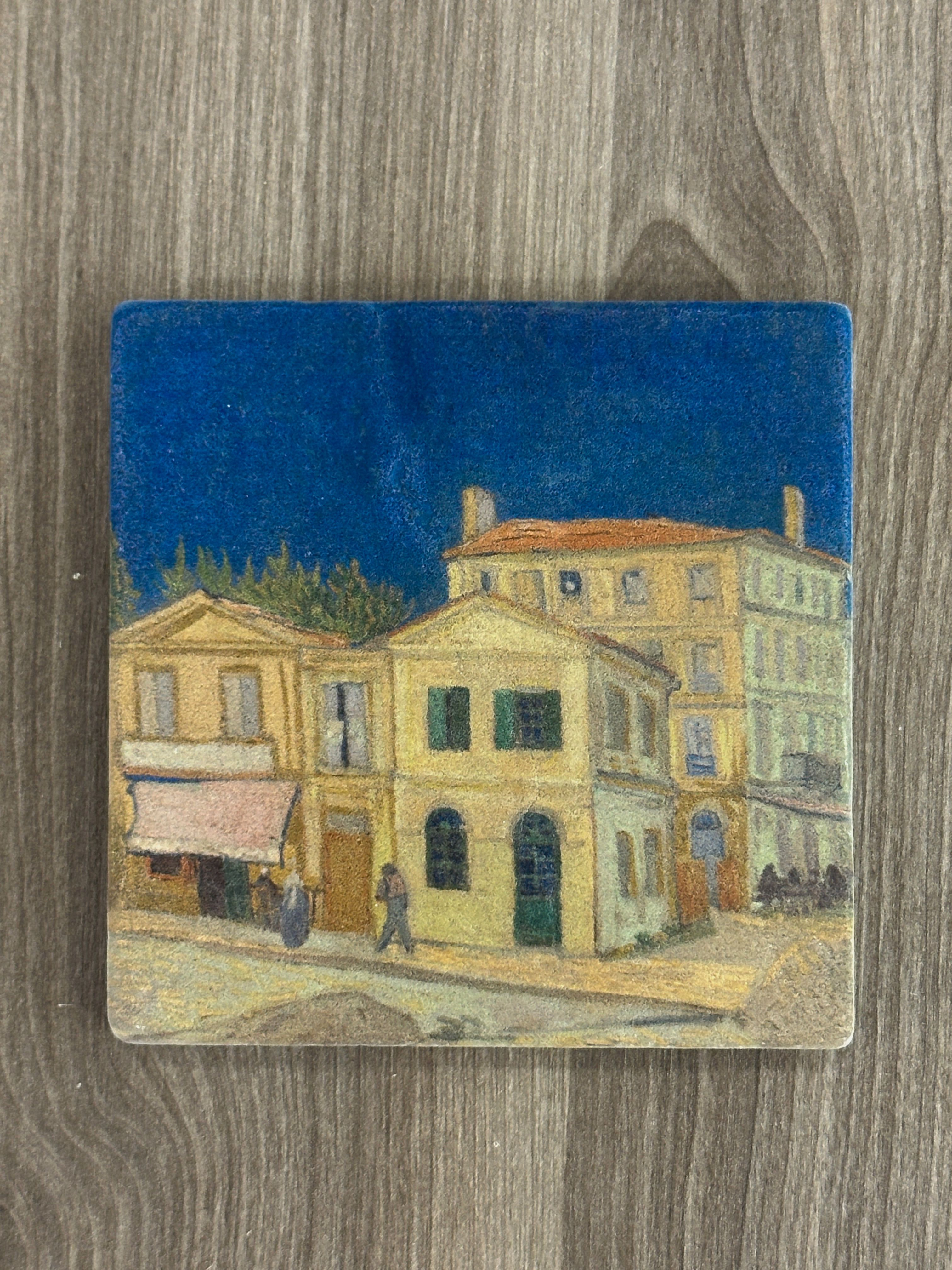 VAN GOGH TABLO SETİ 4 - DOĞAL TAŞ MASA TABLOSU & BARDAK ALTLIĞI