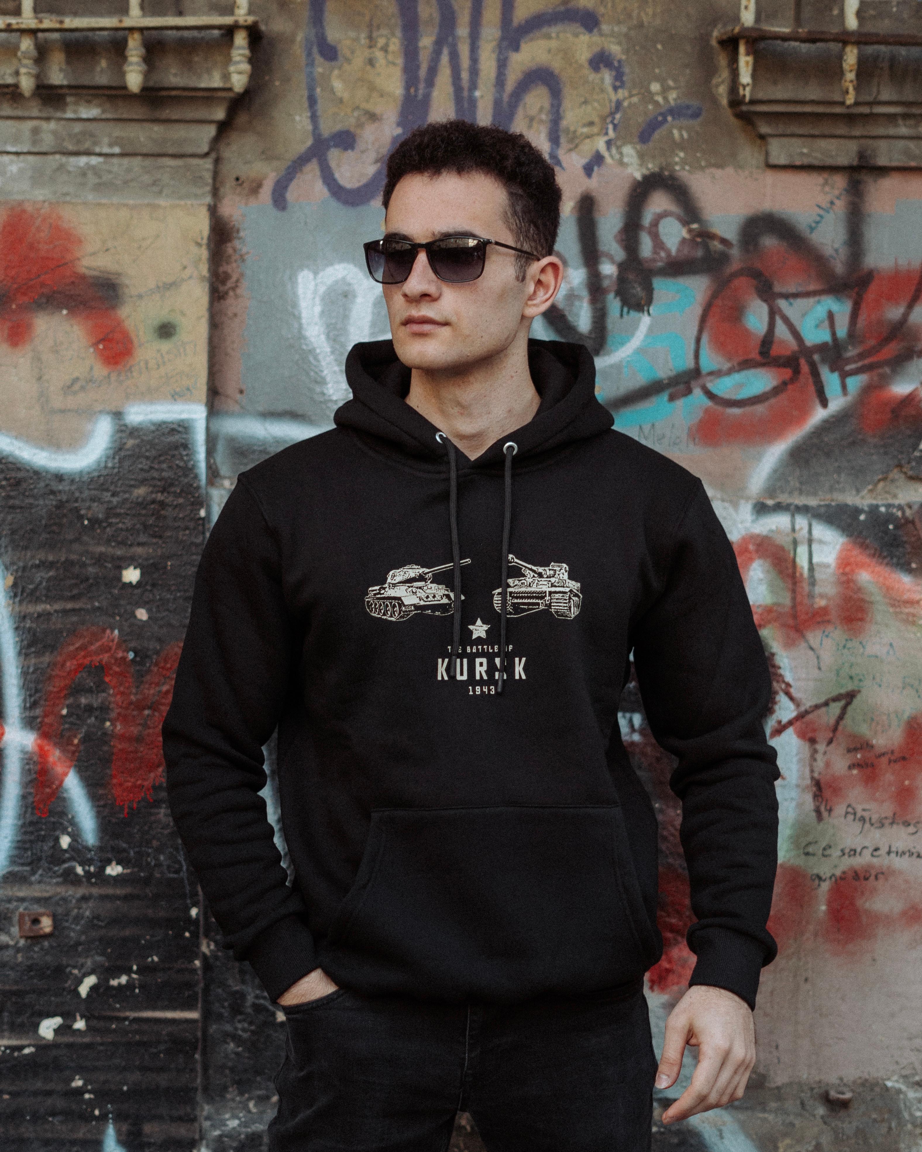 WW2 - KURSK 1943 - Özel Tasarım Siyah Hoodie