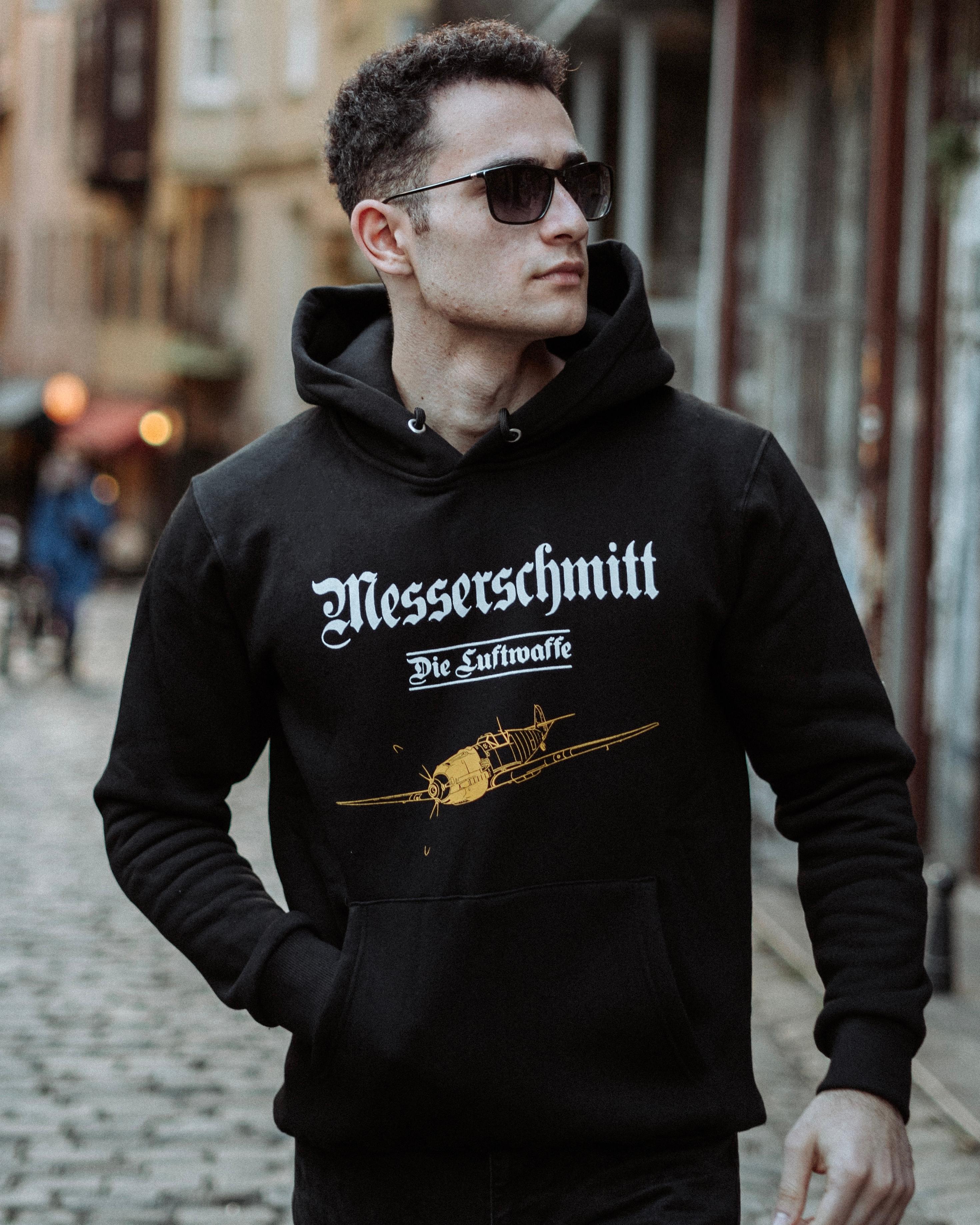 WW2 - LUFTWAFFE BF 109 Özel Tasarım Siyah Hoodie