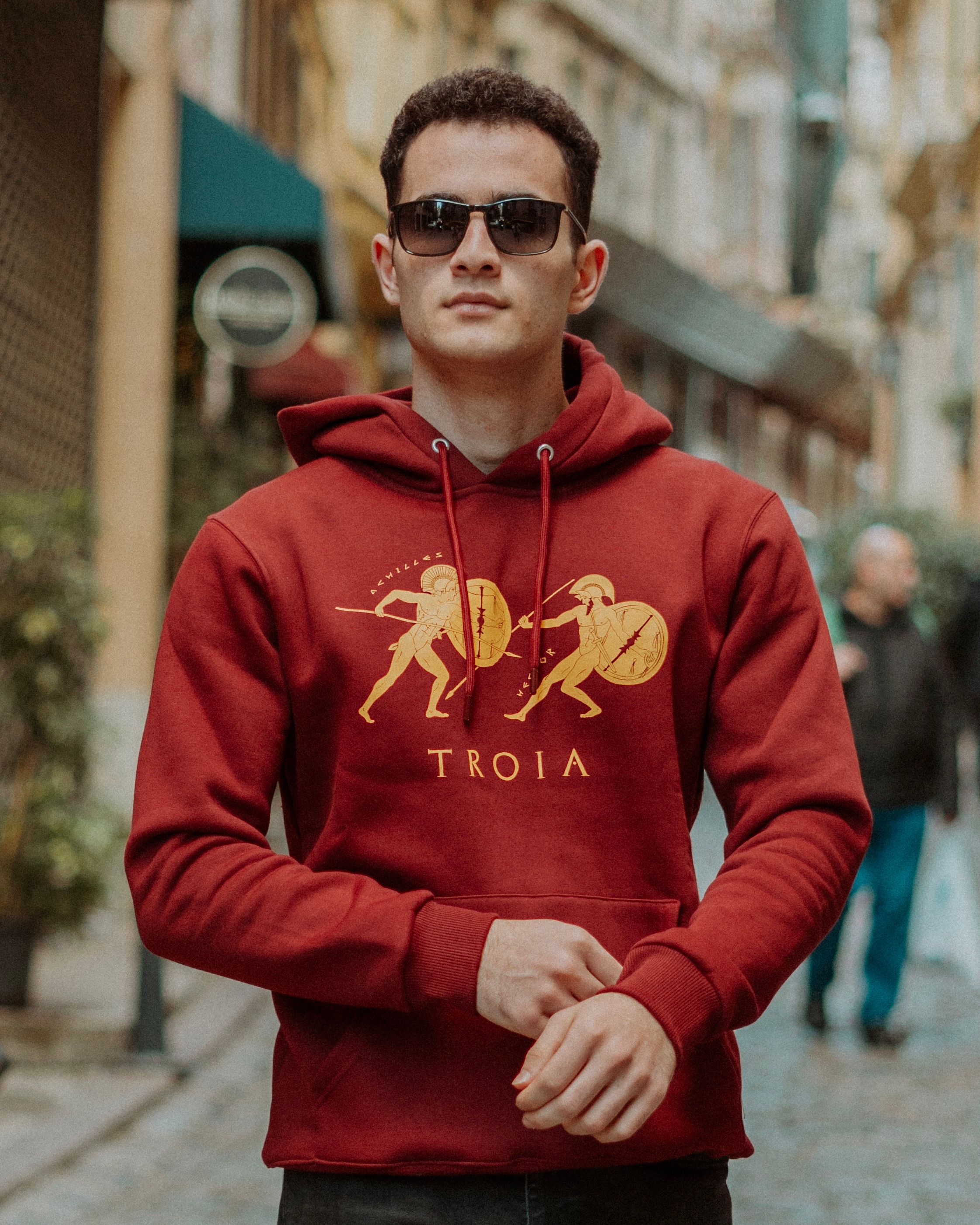 TROIA - HECTOR vs ACHILLES - Özel Tasarım Bordo Hoodie