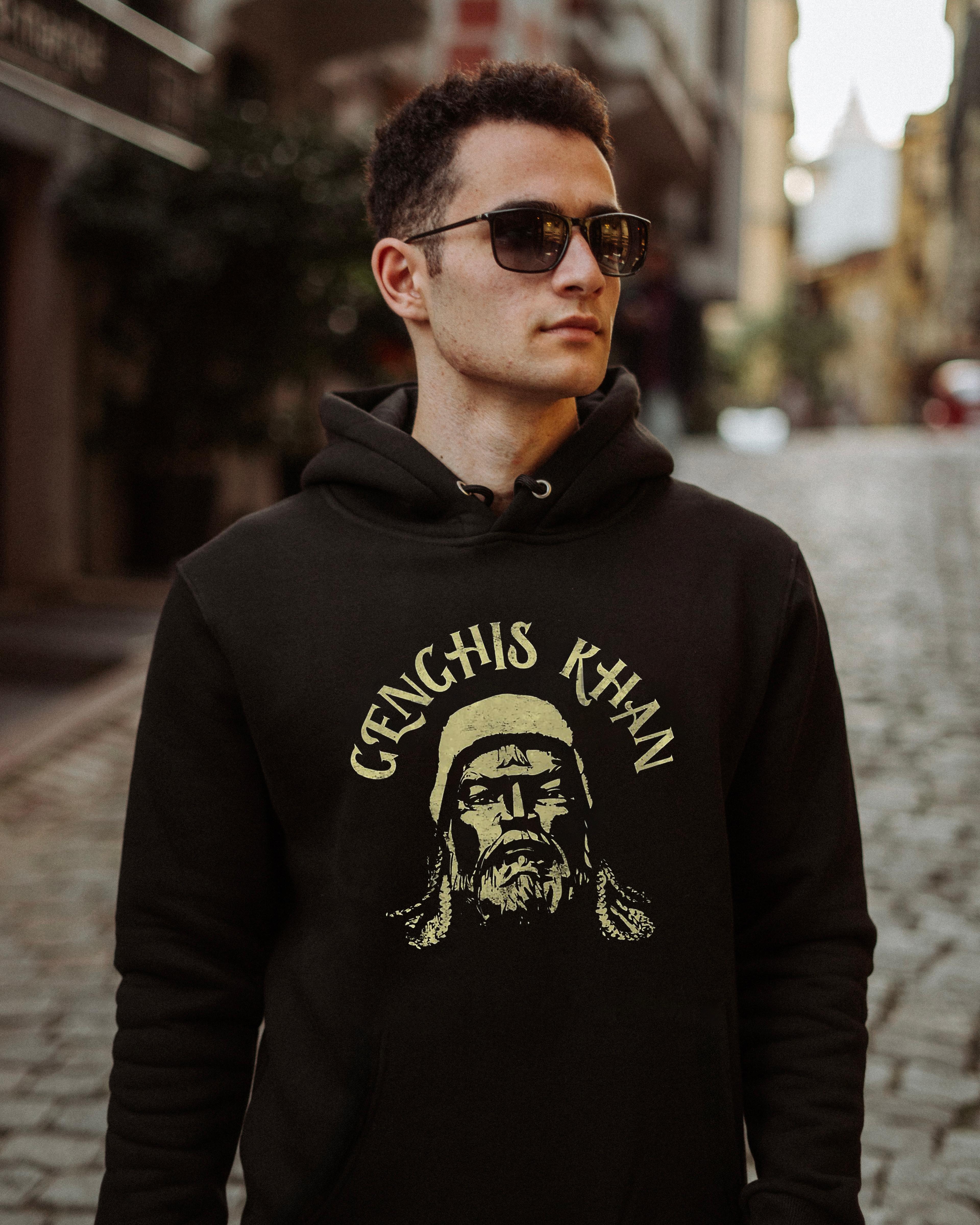 CENGİZ HAN - Özel Tasarım Siyah Hoodie