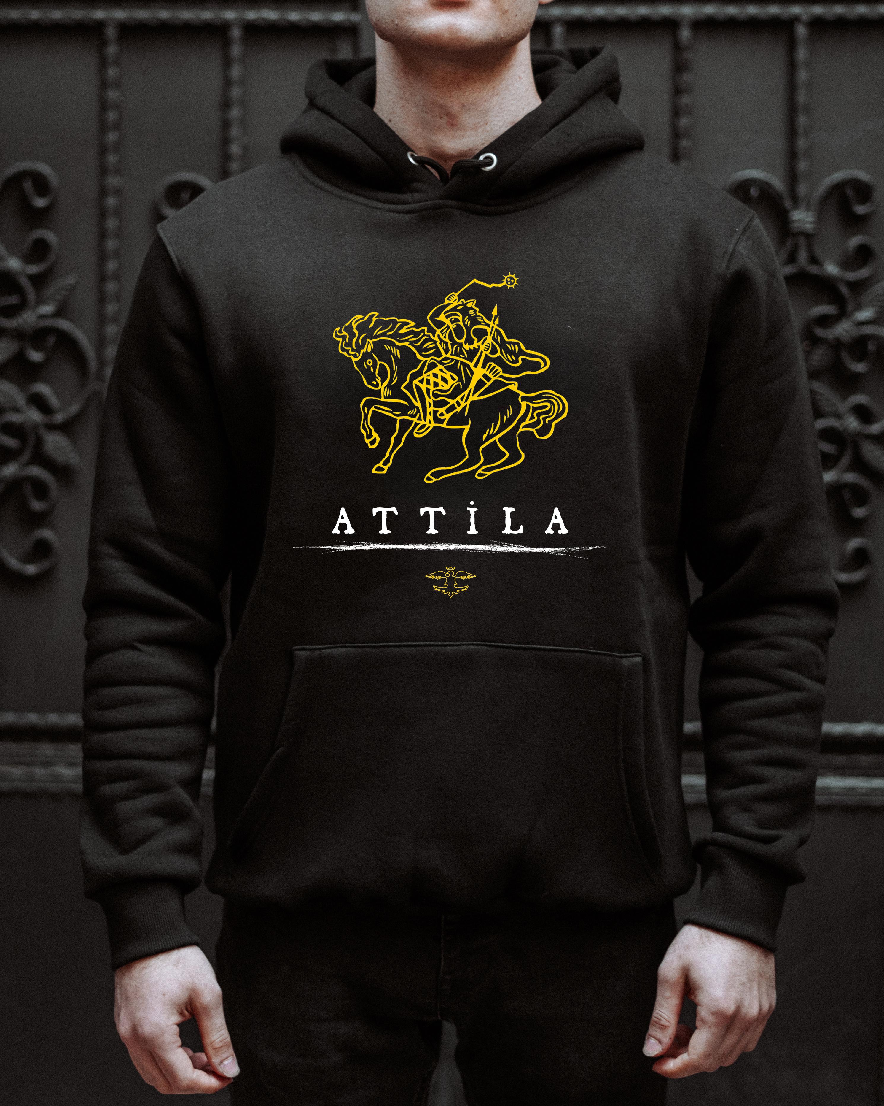 ATTİLA - TANRININ KIRBACI - Özel Tasarım Siyah Hoodie