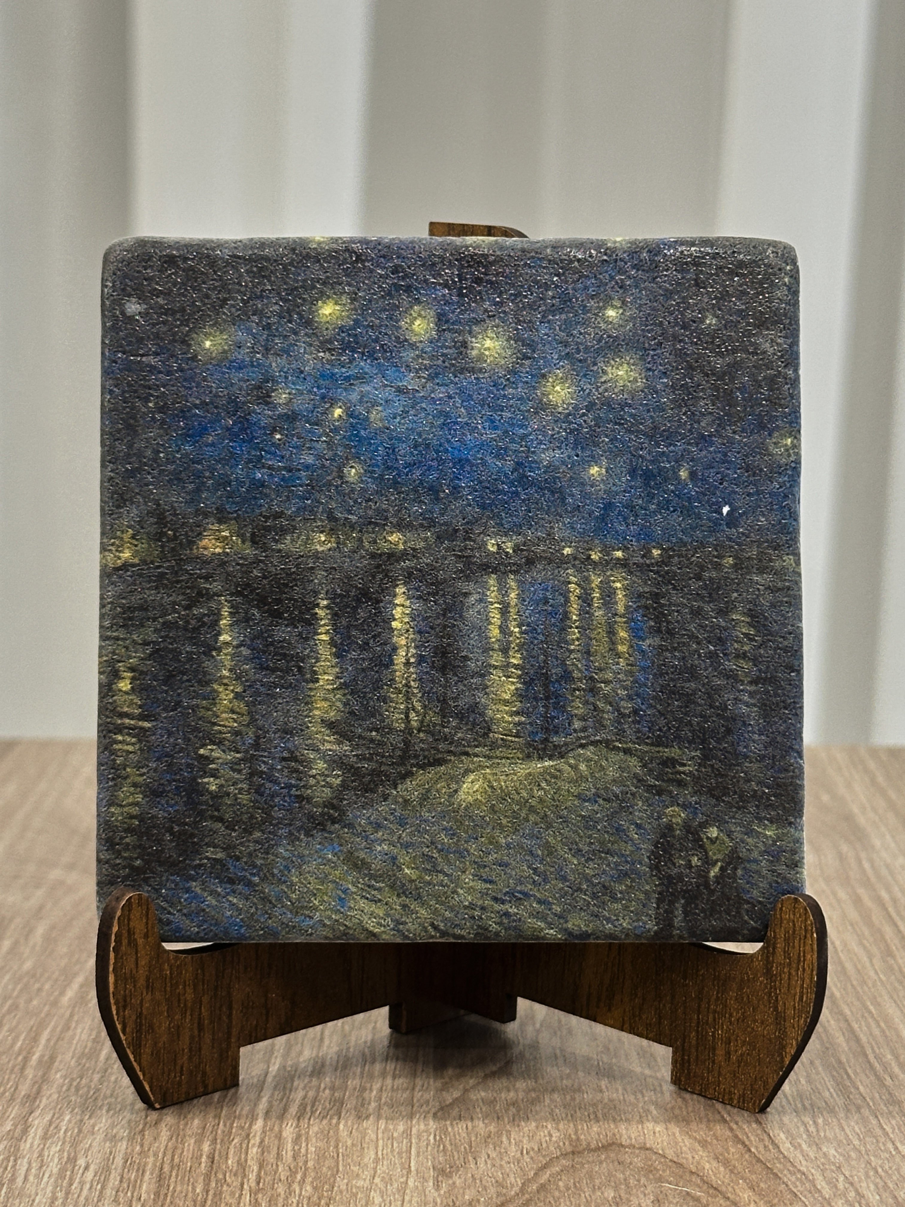 VAN GOGH TABLO SETİ 4 - DOĞAL TAŞ MASA TABLOSU & BARDAK ALTLIĞI