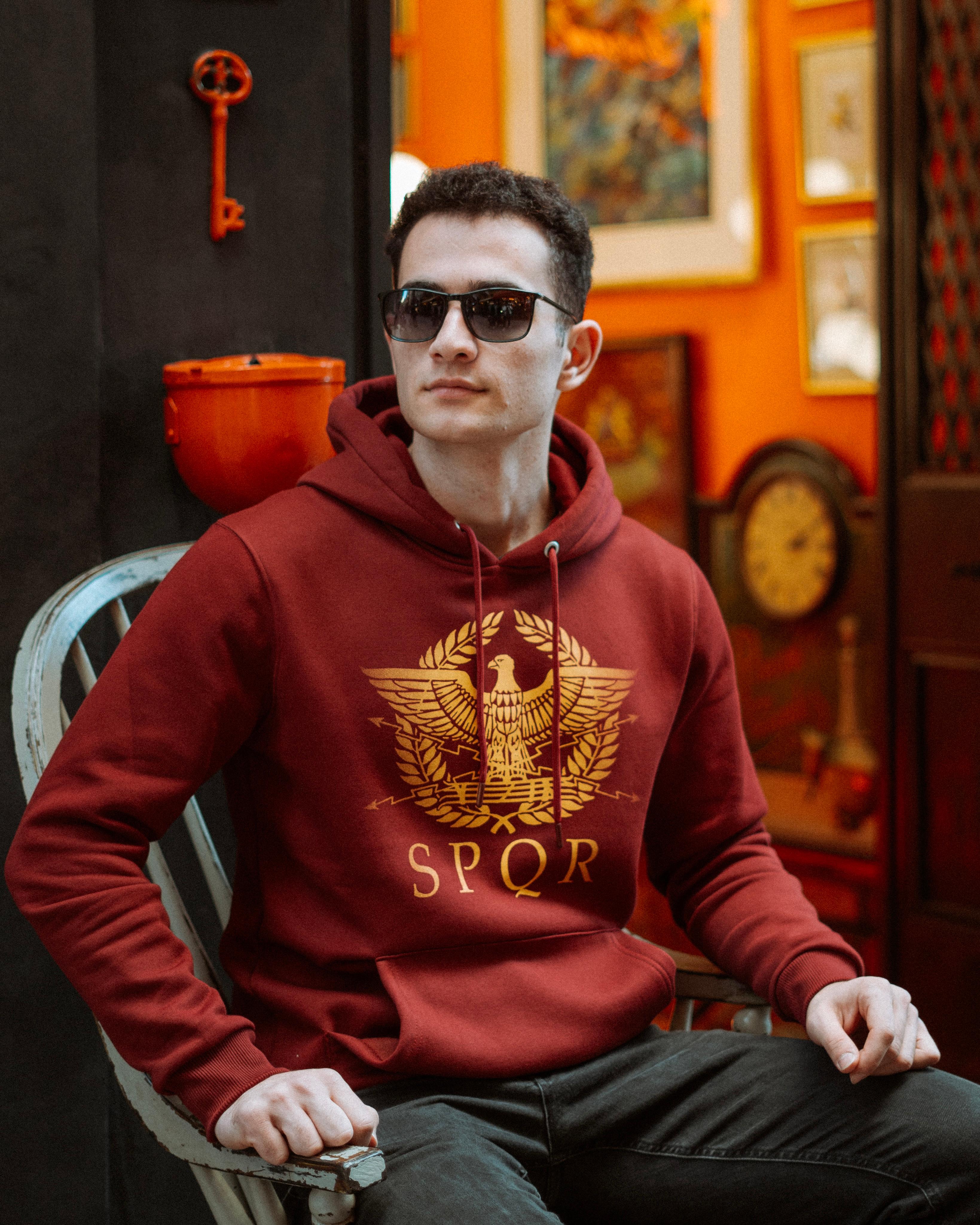 ROMA - S.P.Q.R. - Özel Tasarım Bordo Hoodie