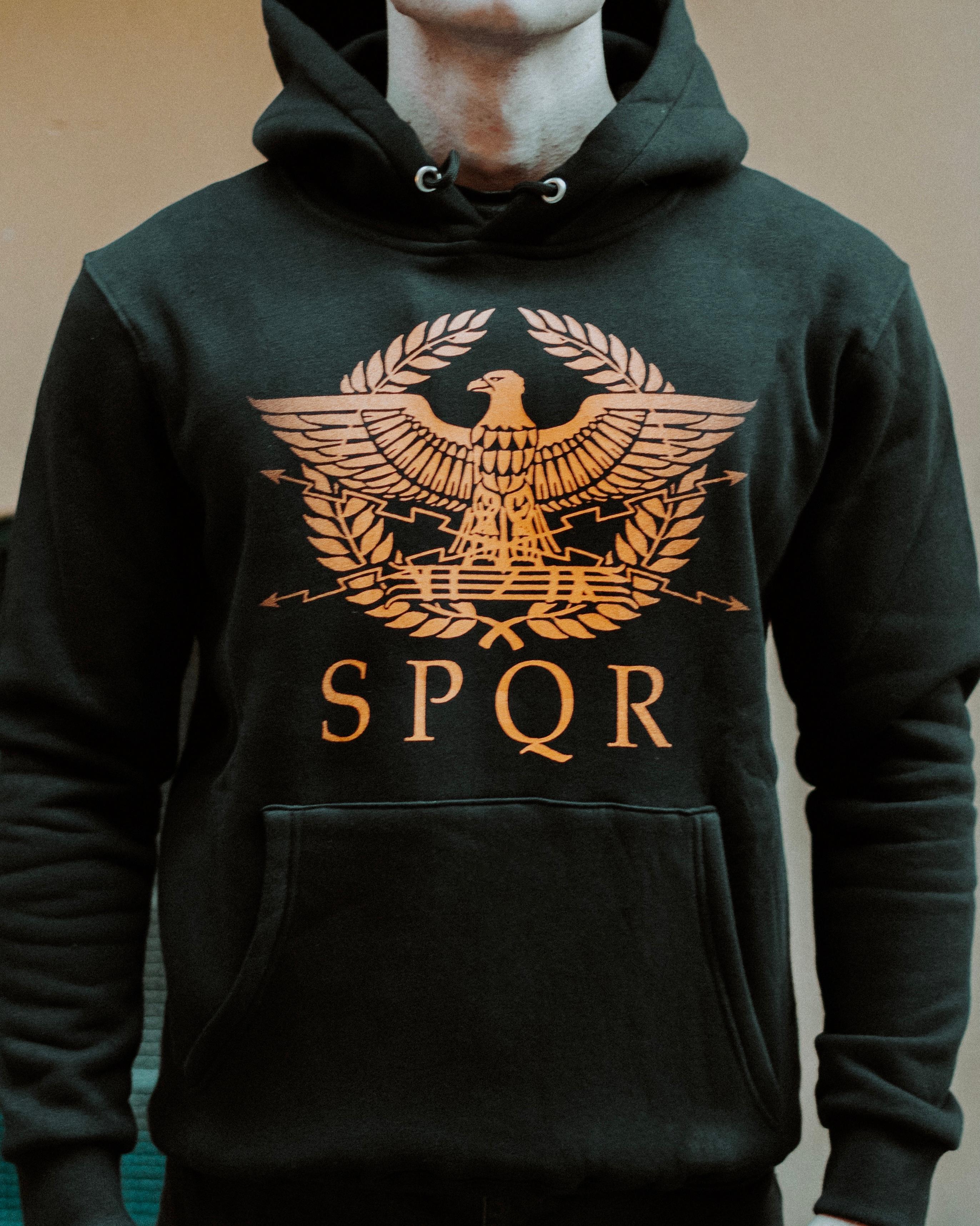 ROMA - S.P.Q.R. - Özel Tasarım Siyah Hoodie