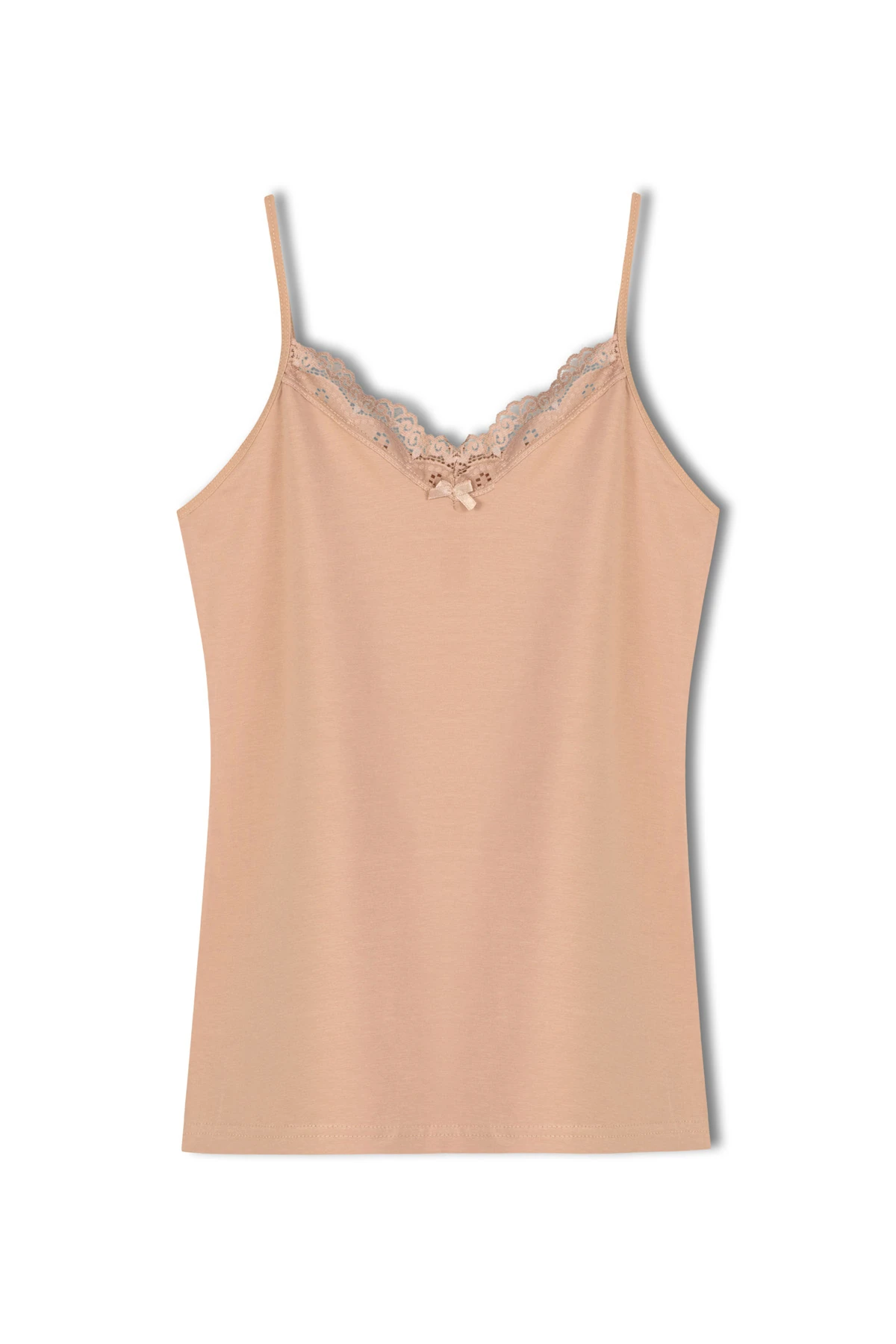 Pamuklu Yakası Dantel İnce Askılı Kadın Atlet