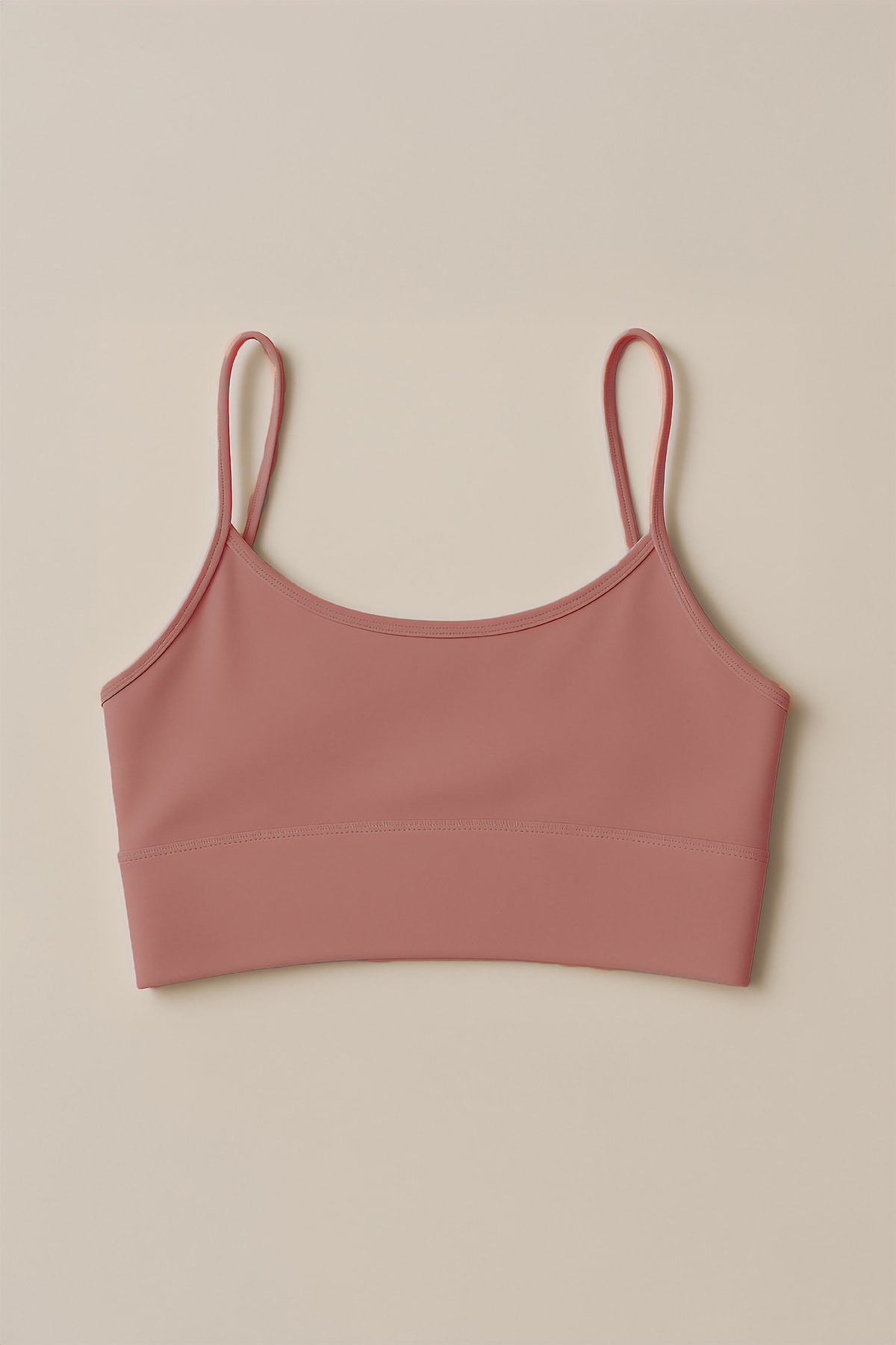 İnce Askılı Toparlayıcı Spor Büstiyer - Yavruağzı